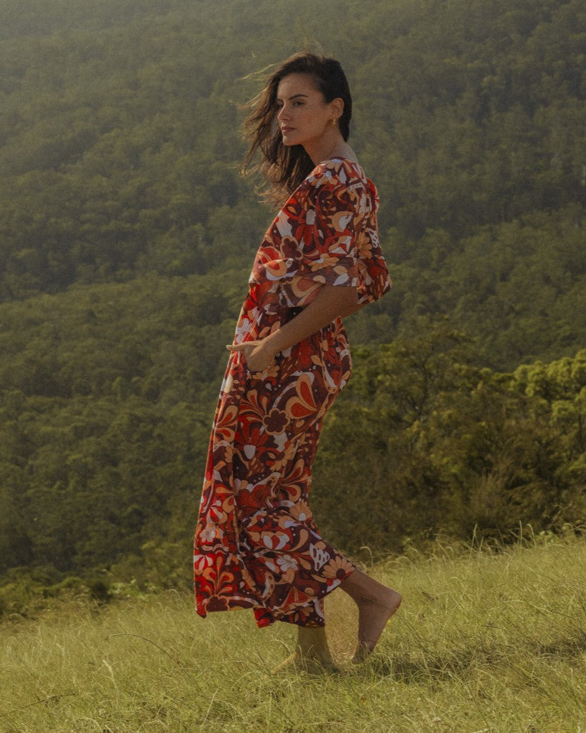 ROSA MAXI DRESS CARAMELLO