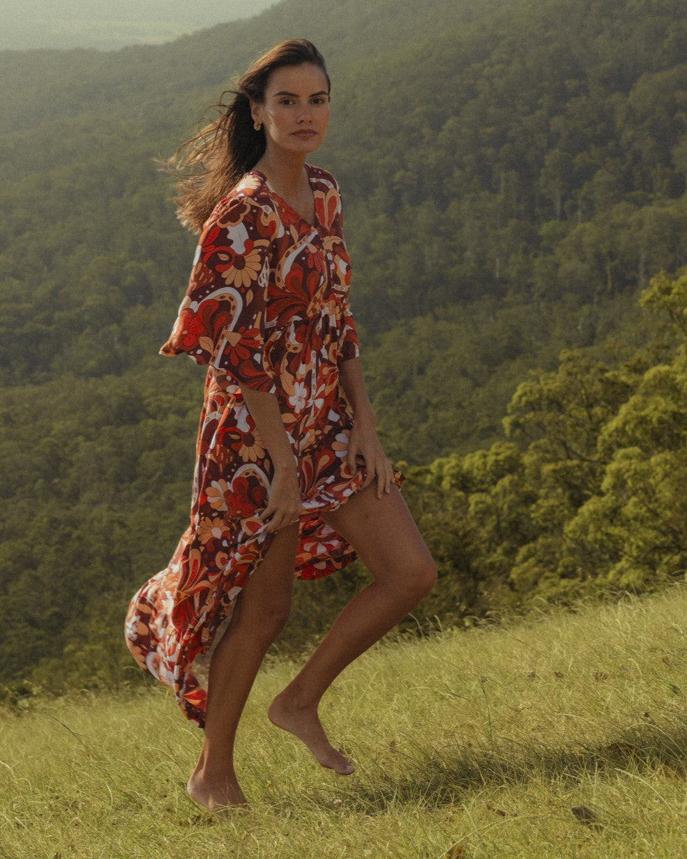ROSA MAXI DRESS CARAMELLO