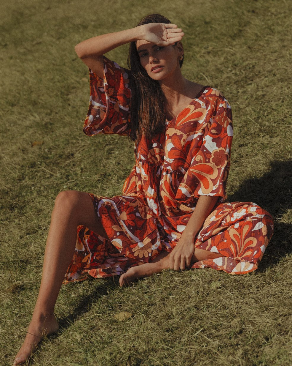 ROSA MAXI DRESS CARAMELLO