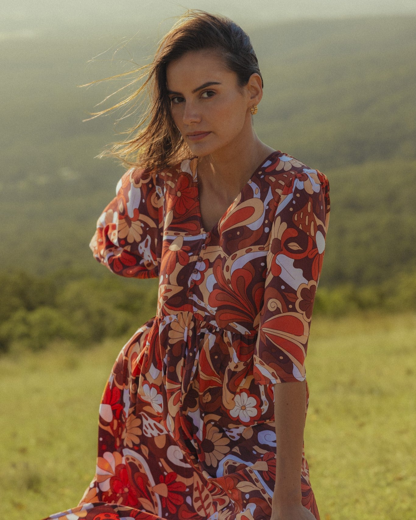 ROSA MAXI DRESS CARAMELLO