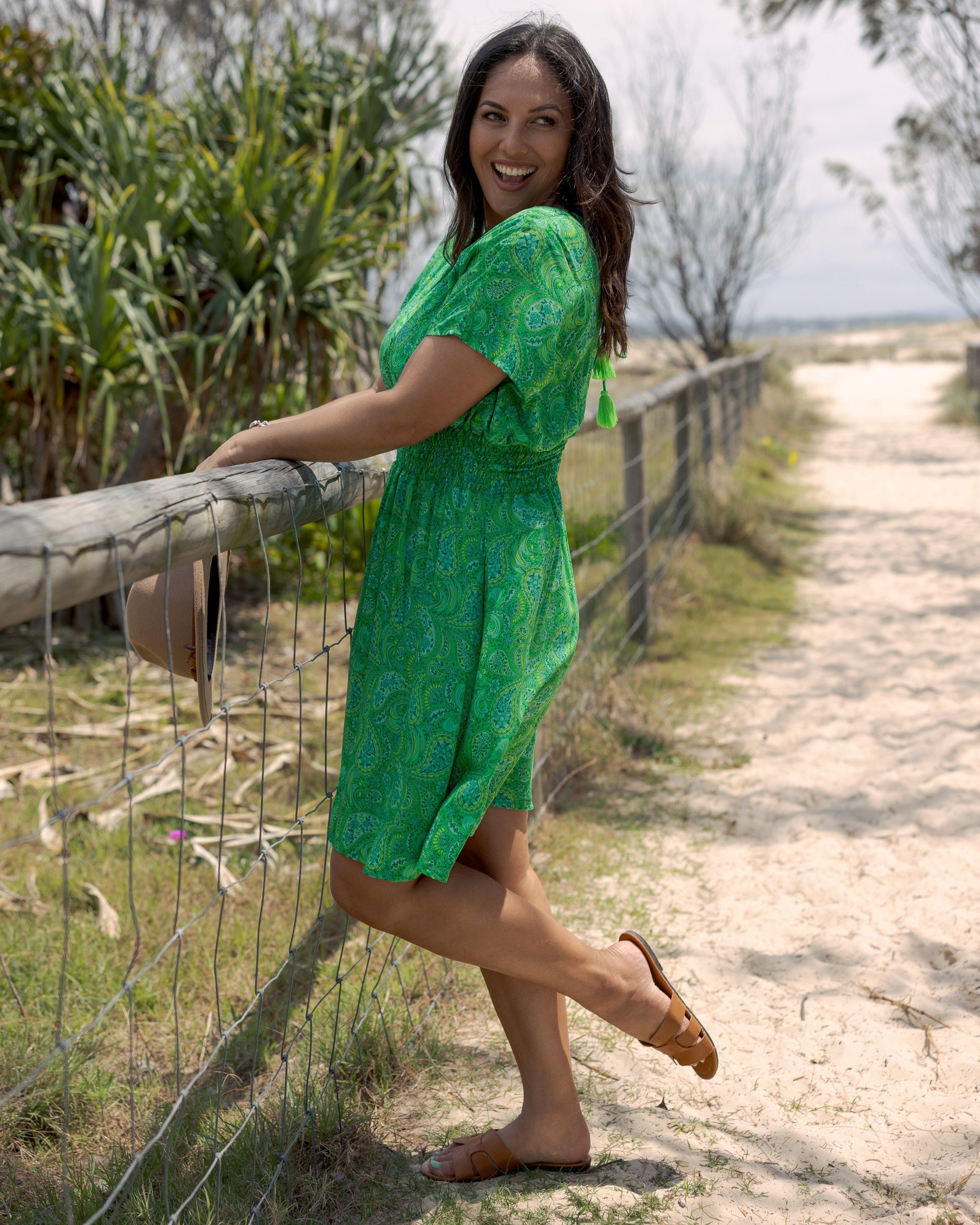LIA MINI DRESS LIME CORDIAL