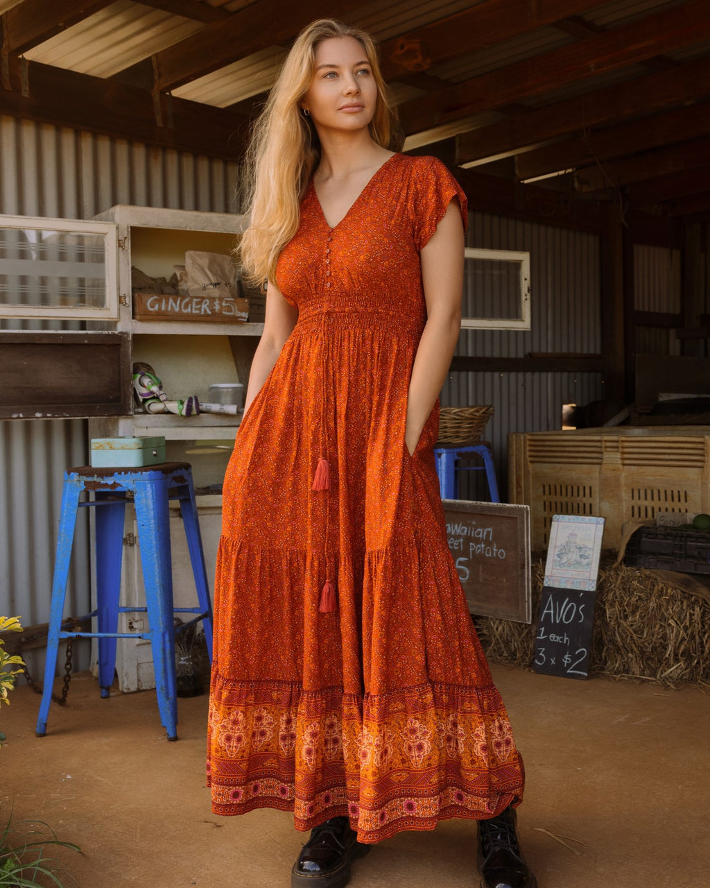 KIARA MAXI DRESS PUMPKIN SPICE
