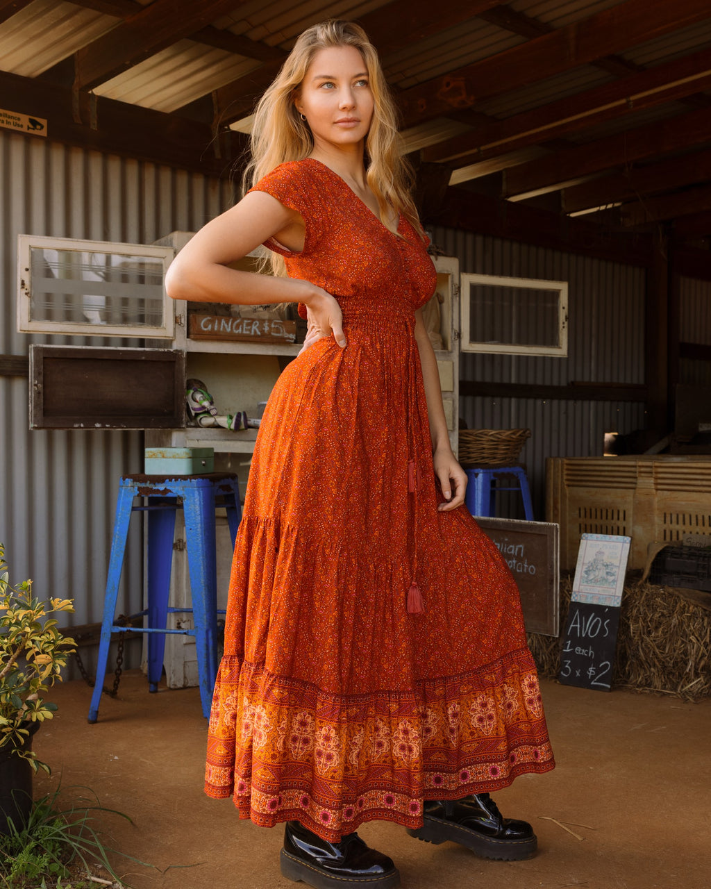 KIARA MAXI DRESS PUMPKIN SPICE