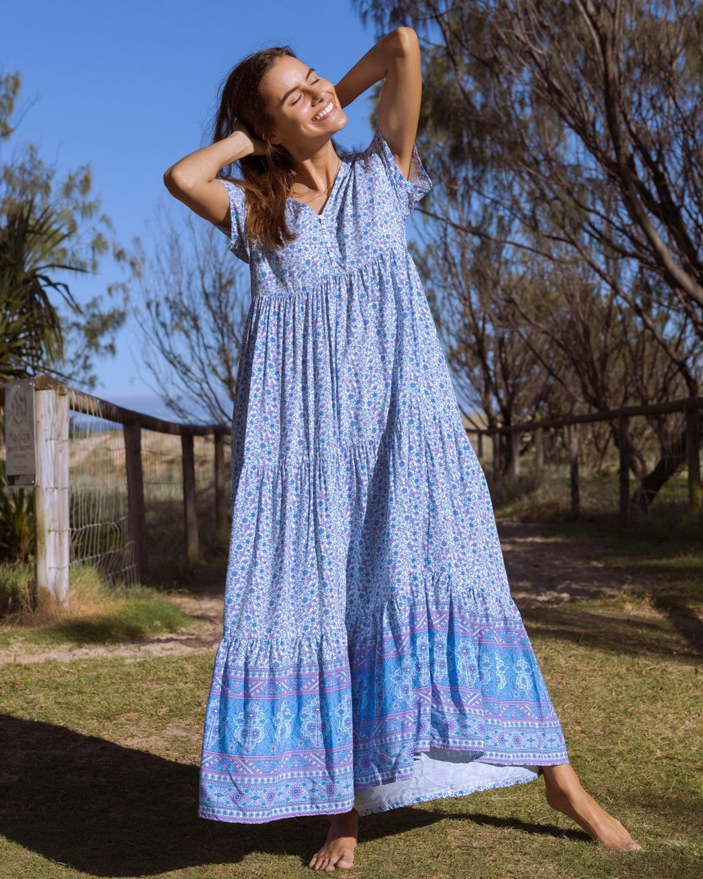 WANDERLUST MAXI DRESS AZURE