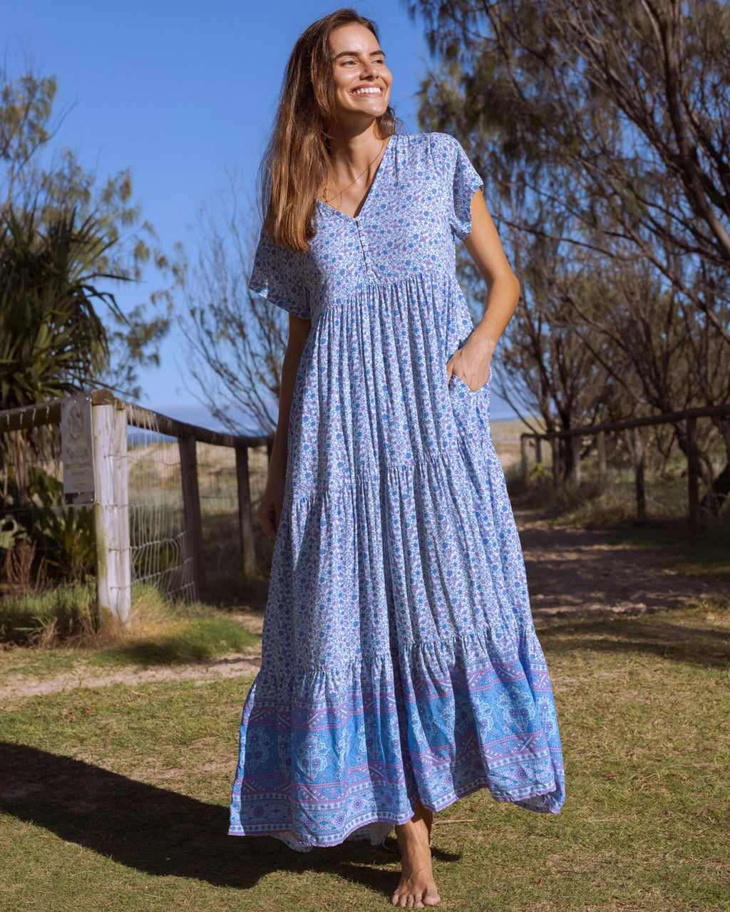 WANDERLUST MAXI DRESS AZURE
