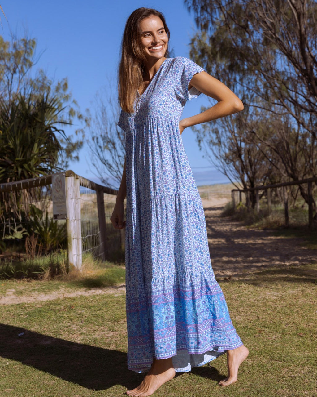 WANDERLUST MAXI DRESS AZURE