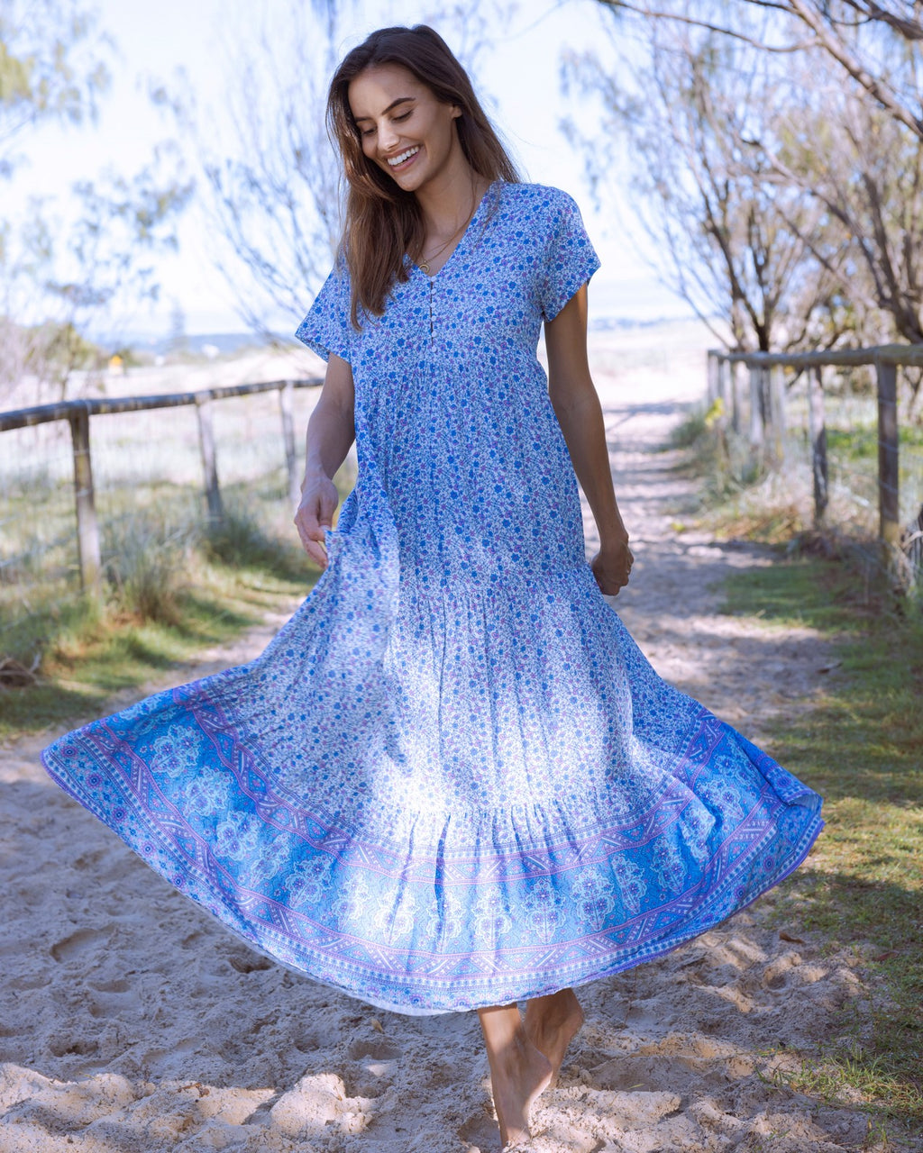 WANDERLUST MAXI DRESS AZURE