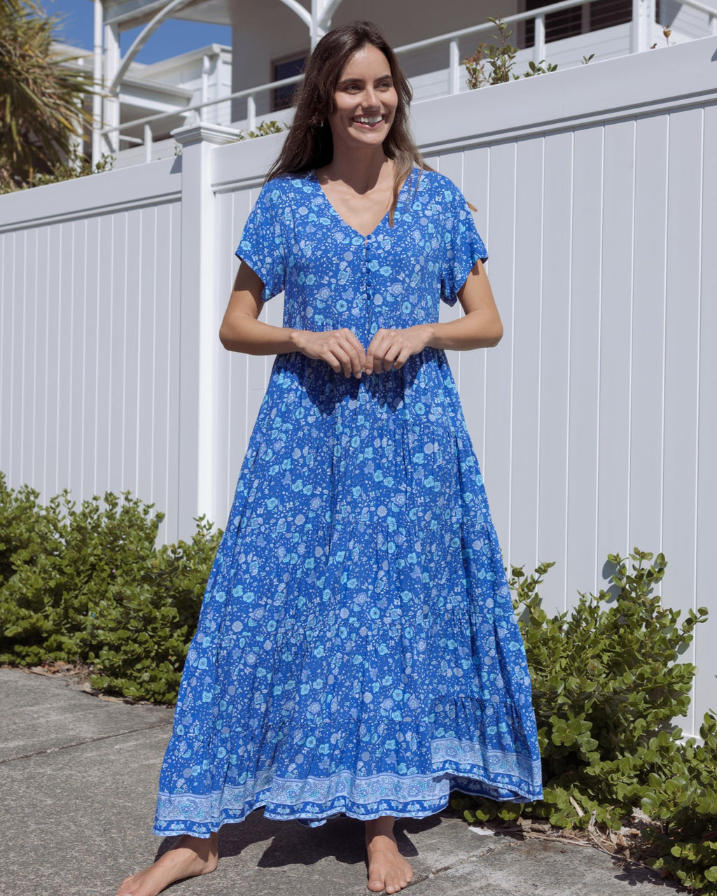 WANDERLUST MAXI DRESS BLUE LAGOON
