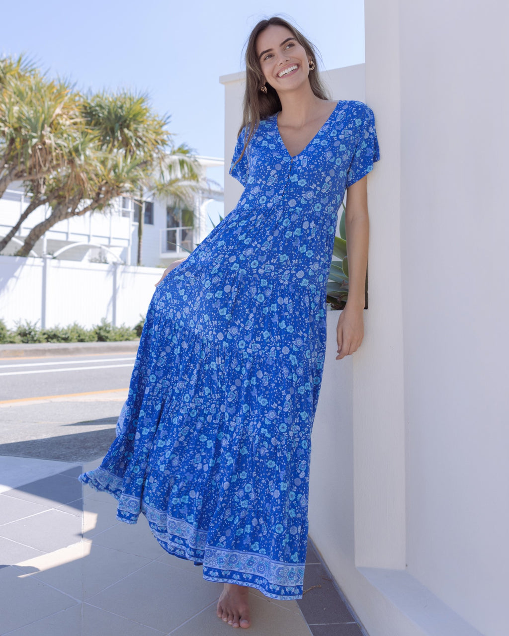WANDERLUST MAXI DRESS BLUE LAGOON