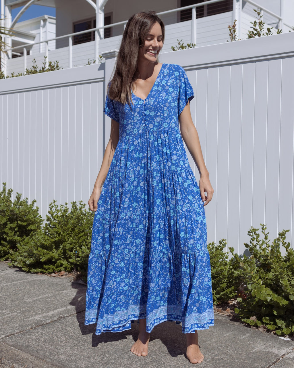 WANDERLUST MAXI DRESS BLUE LAGOON