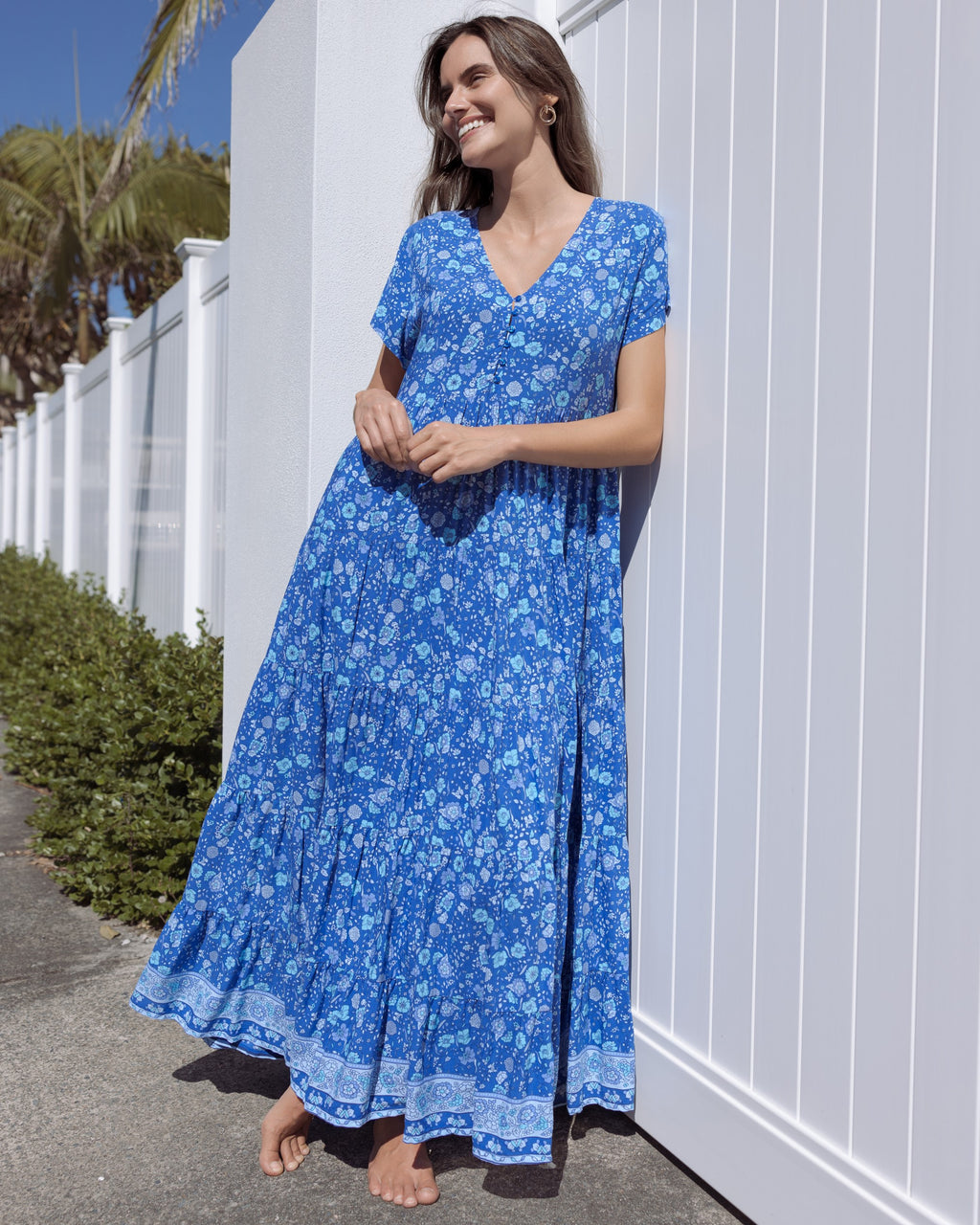 WANDERLUST MAXI DRESS BLUE LAGOON
