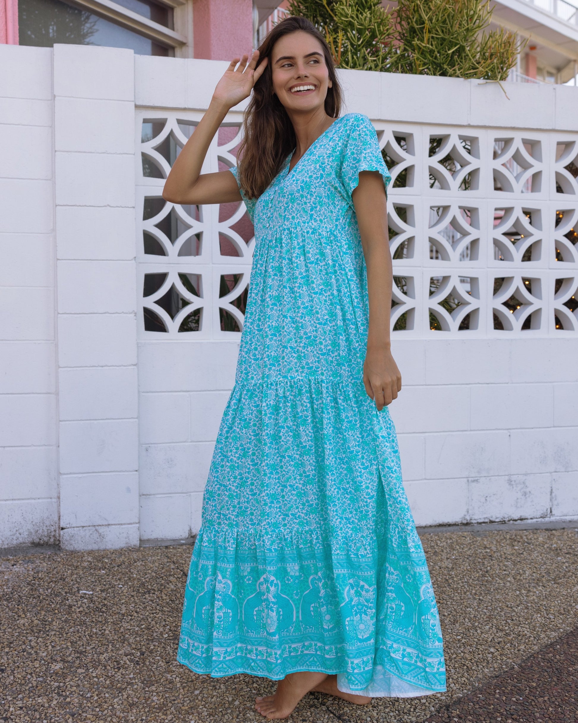 VALENTINA MAXI DRESS SEA MIST