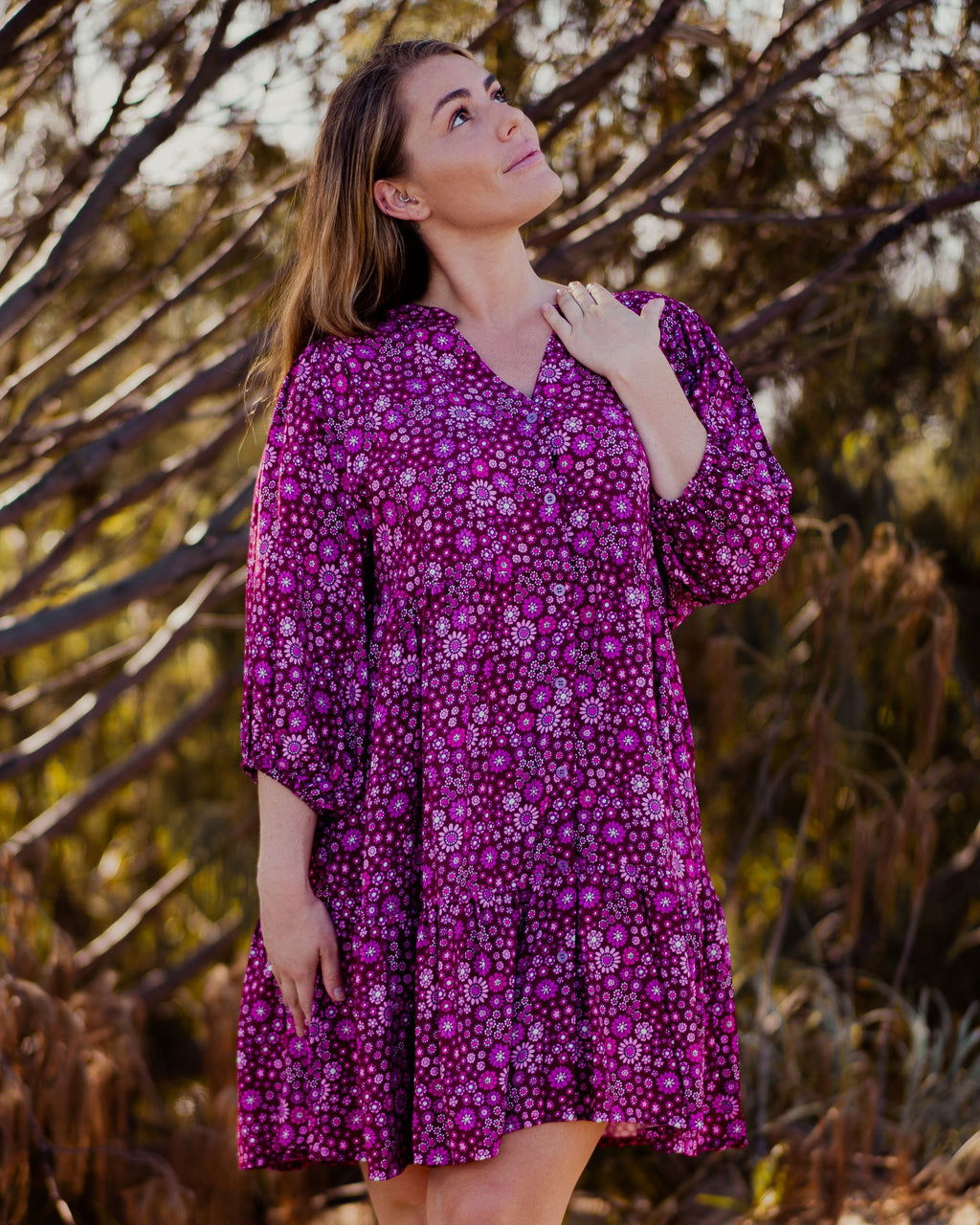 RIVER MINI DRESS BOYSENBERRY