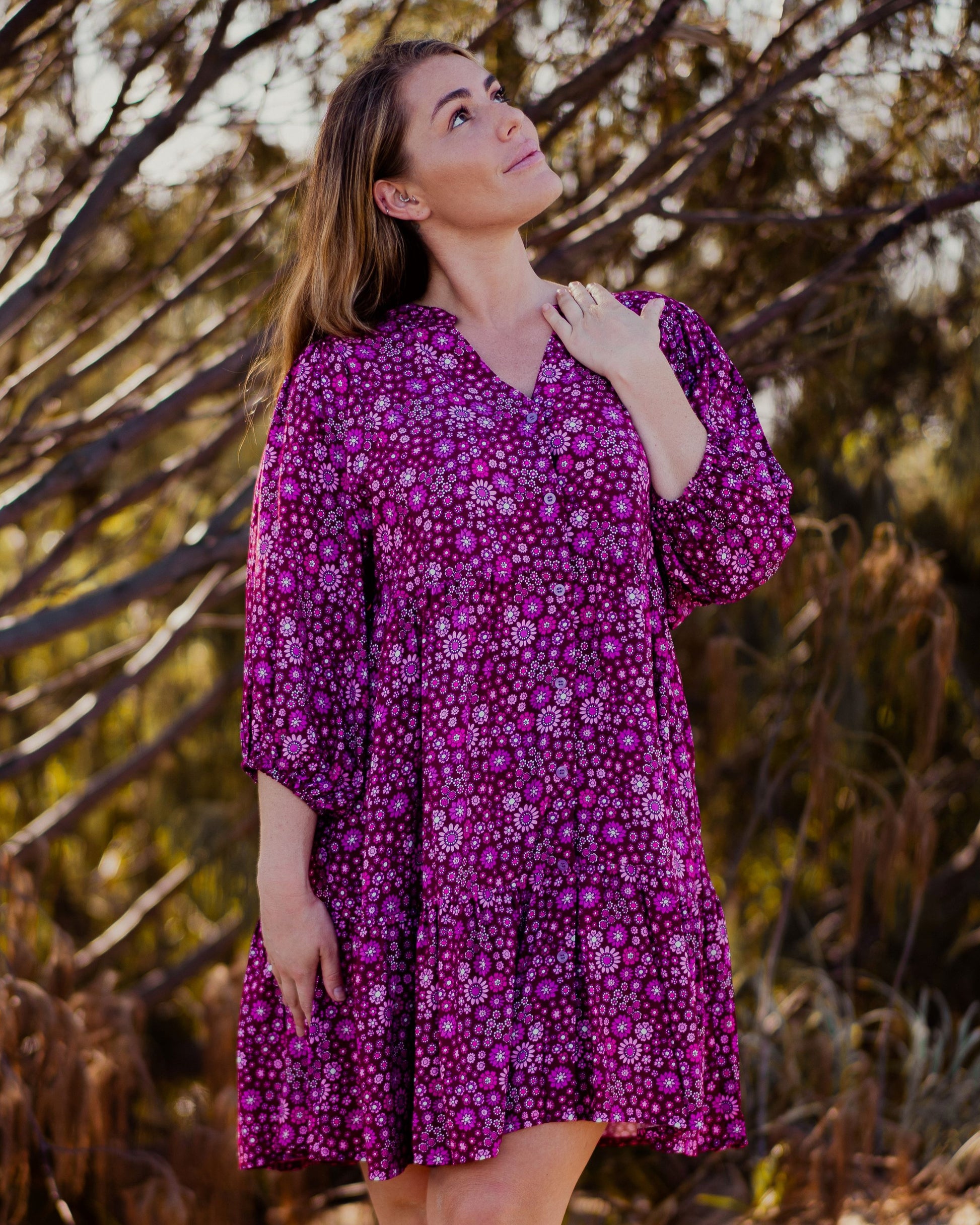 RIVER MINI DRESS BOYSENBERRY
