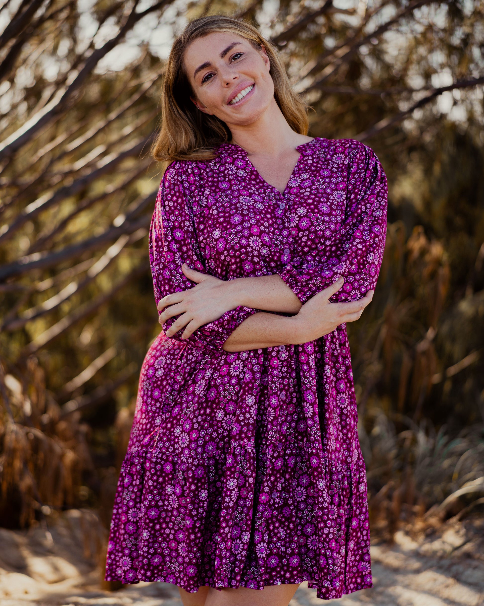 RIVER MINI DRESS BOYSENBERRY