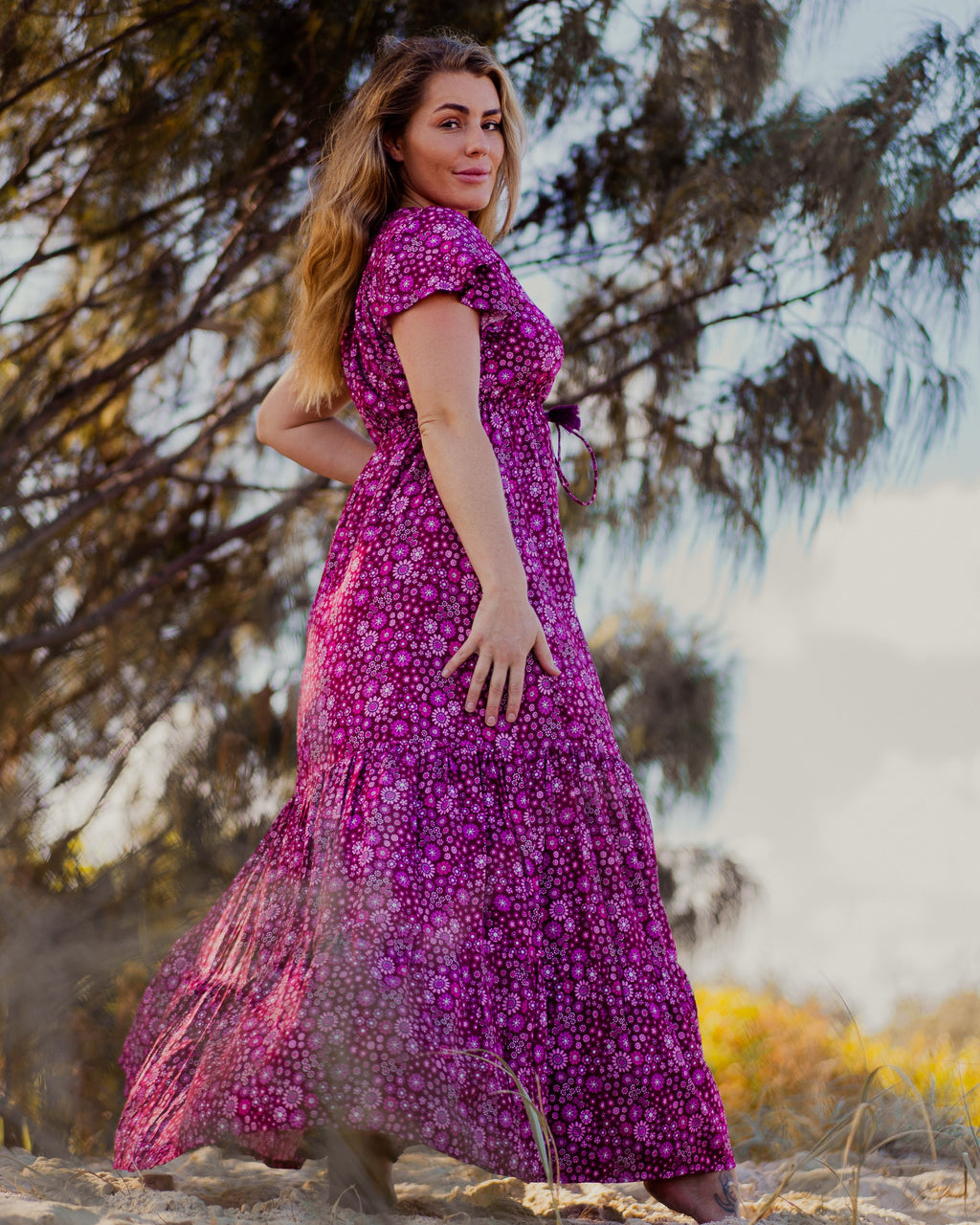 SIA MAXI DRESS BOYSENBERRY