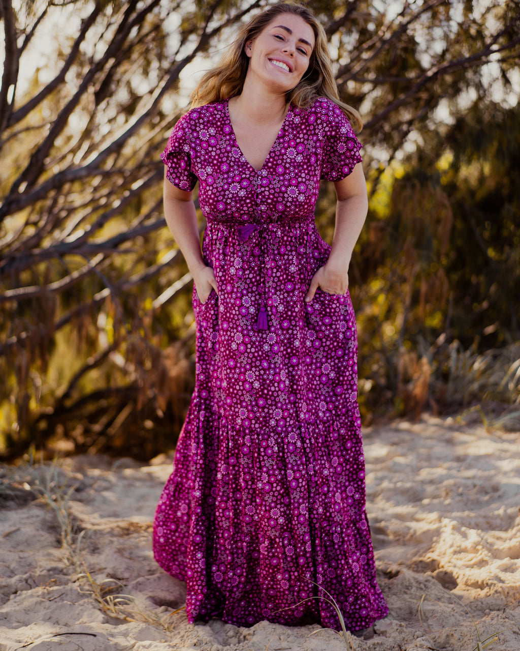 SIA MAXI DRESS BOYSENBERRY