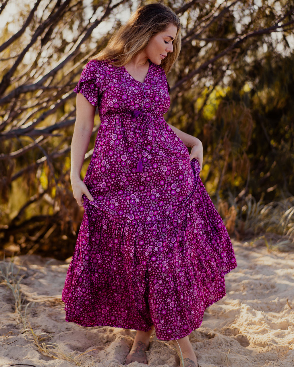 SIA MAXI DRESS BOYSENBERRY