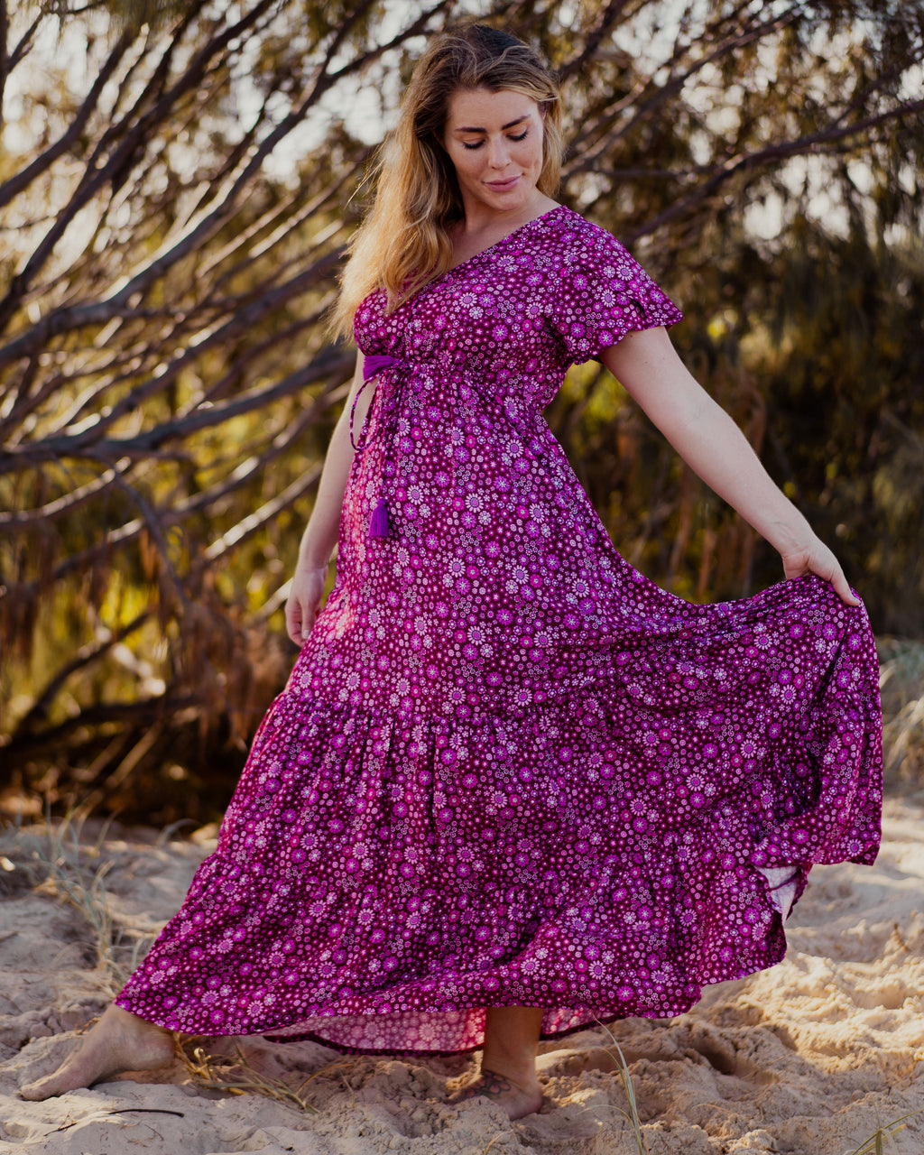 SIA MAXI DRESS BOYSENBERRY