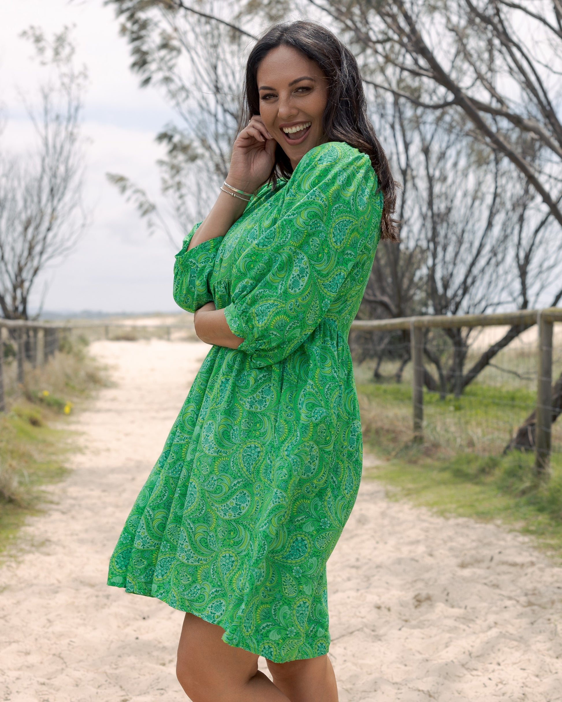MAGGIE MINI DRESS LIME CORDIAL