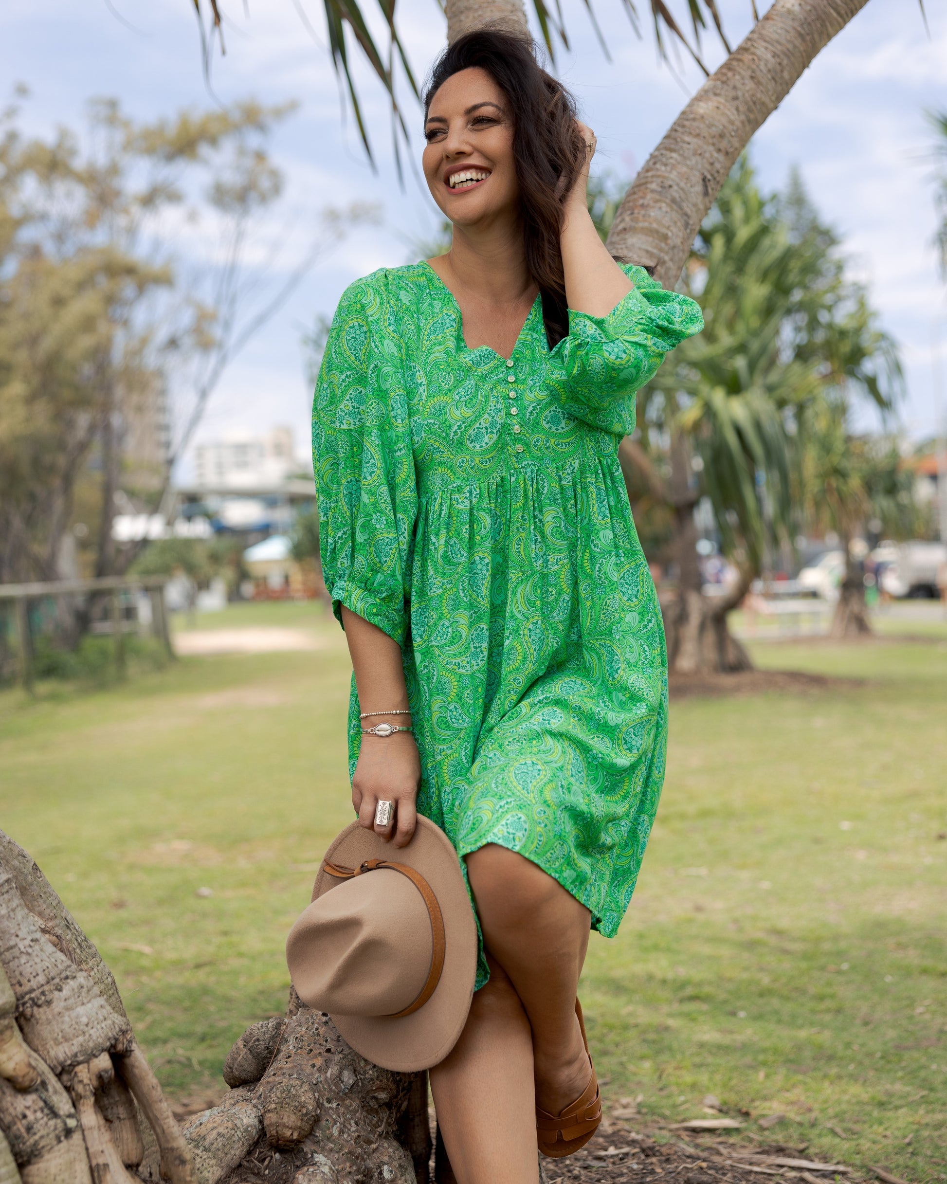 MAGGIE MINI DRESS LIME CORDIAL