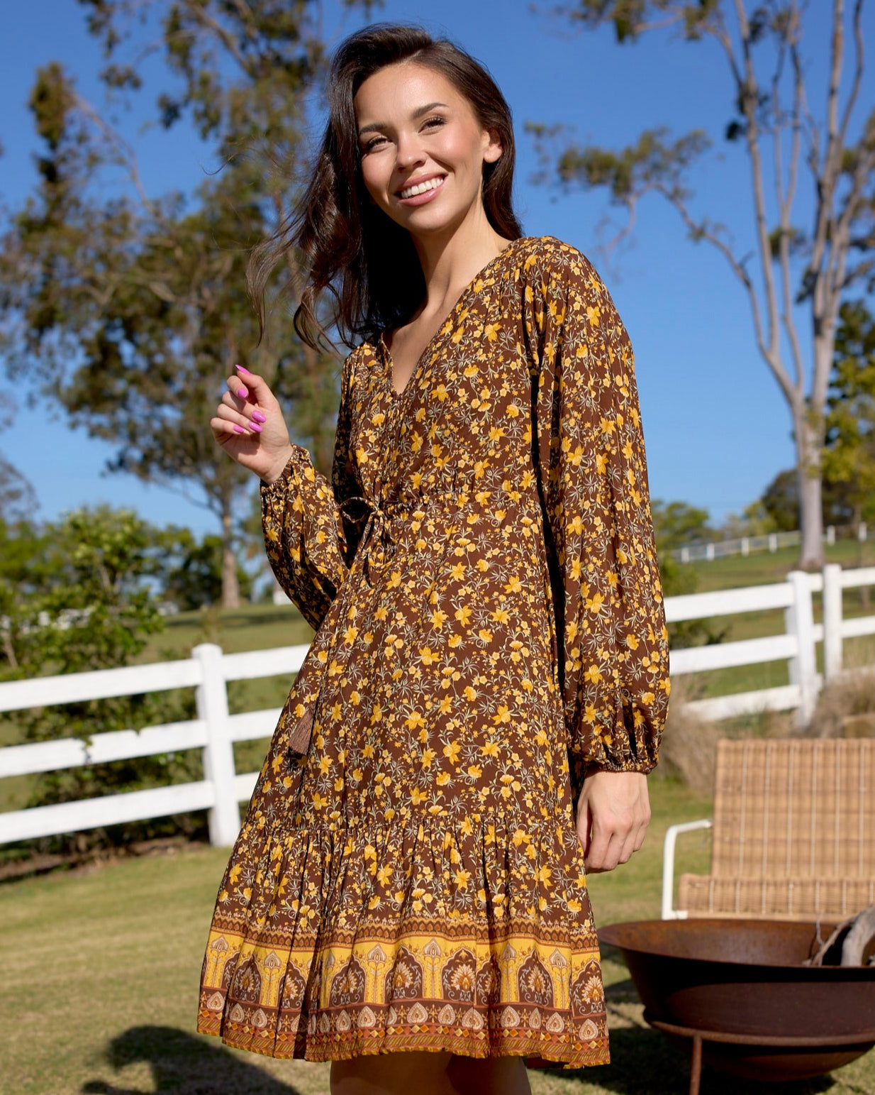 HARPER MINI DRESS MARMALADE SKIES