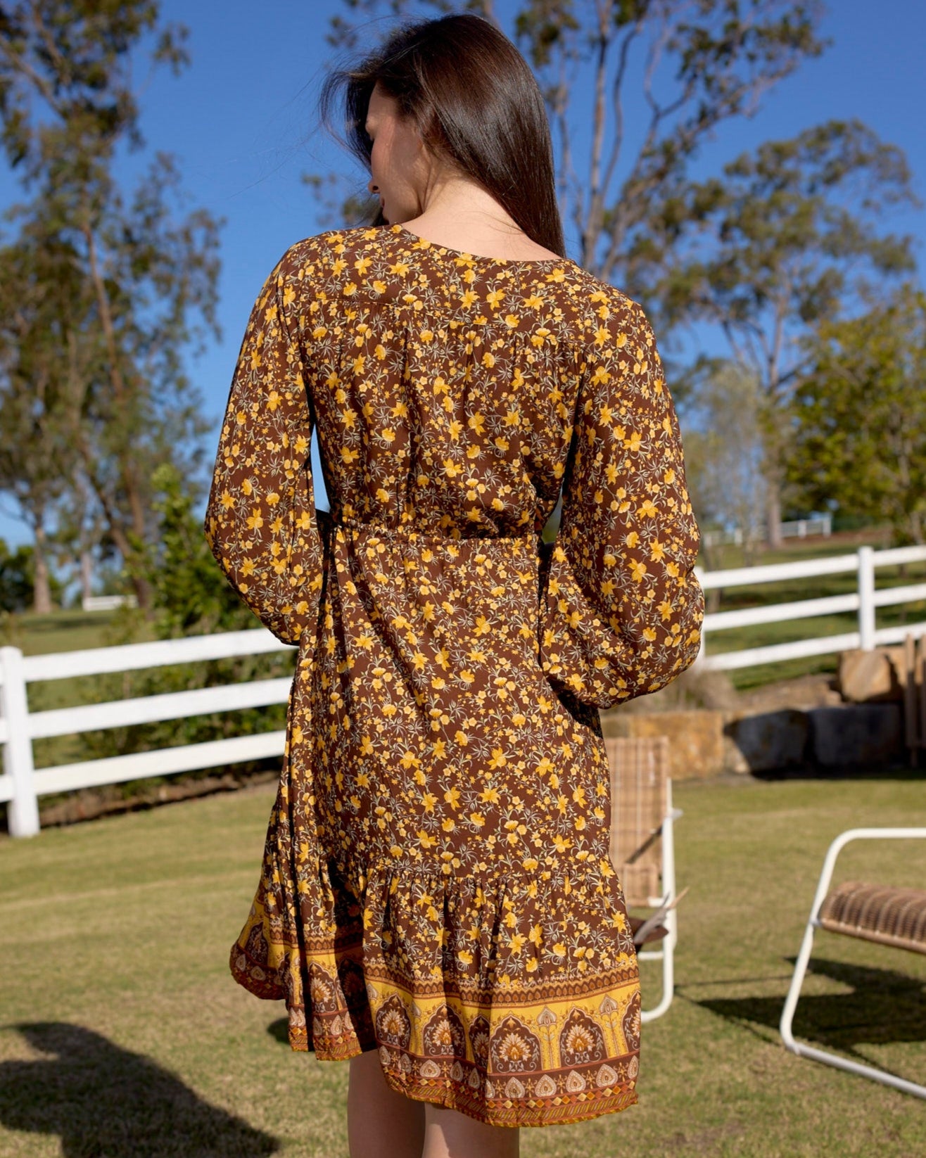 HARPER MINI DRESS MARMALADE SKIES
