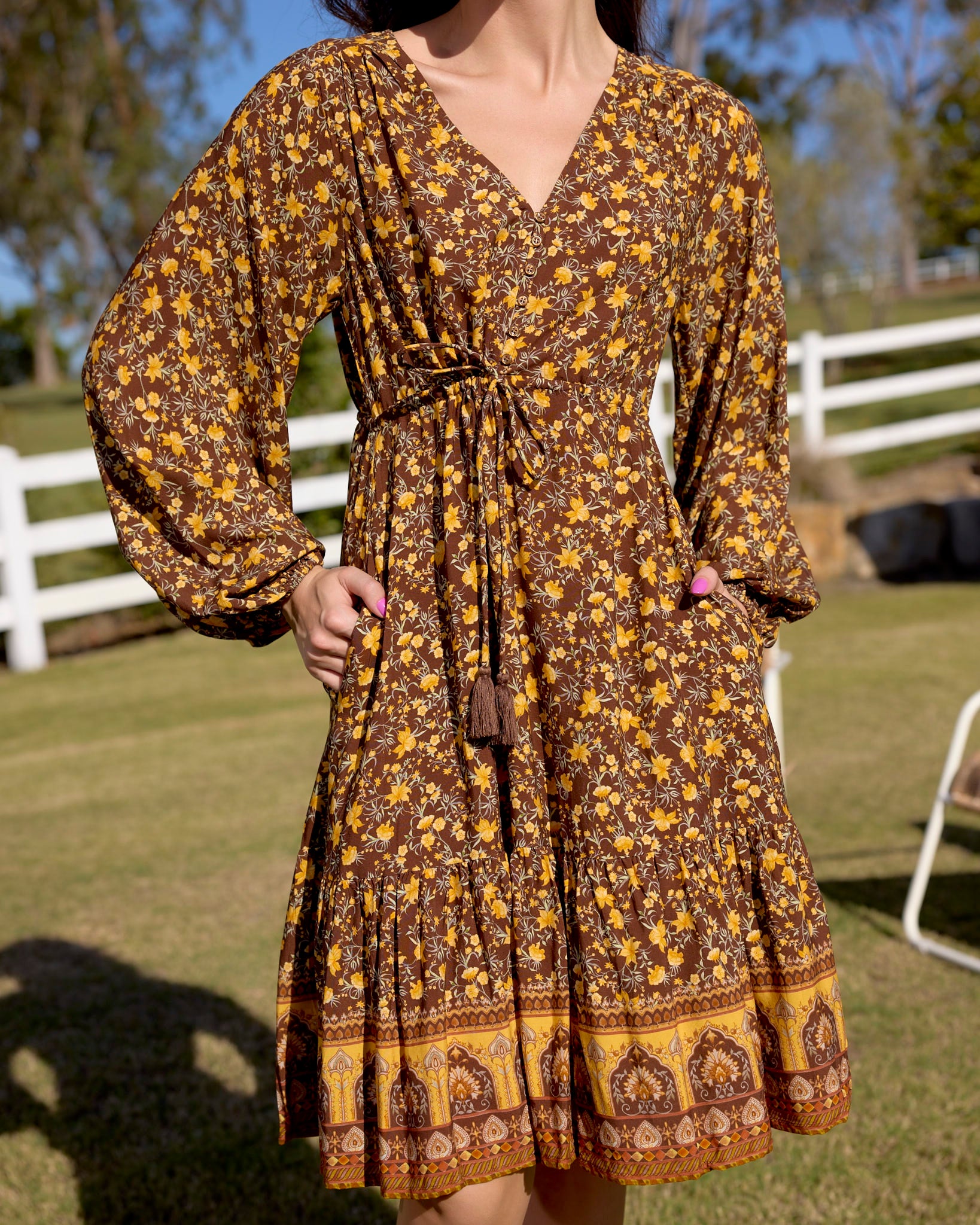 HARPER MINI DRESS MARMALADE SKIES