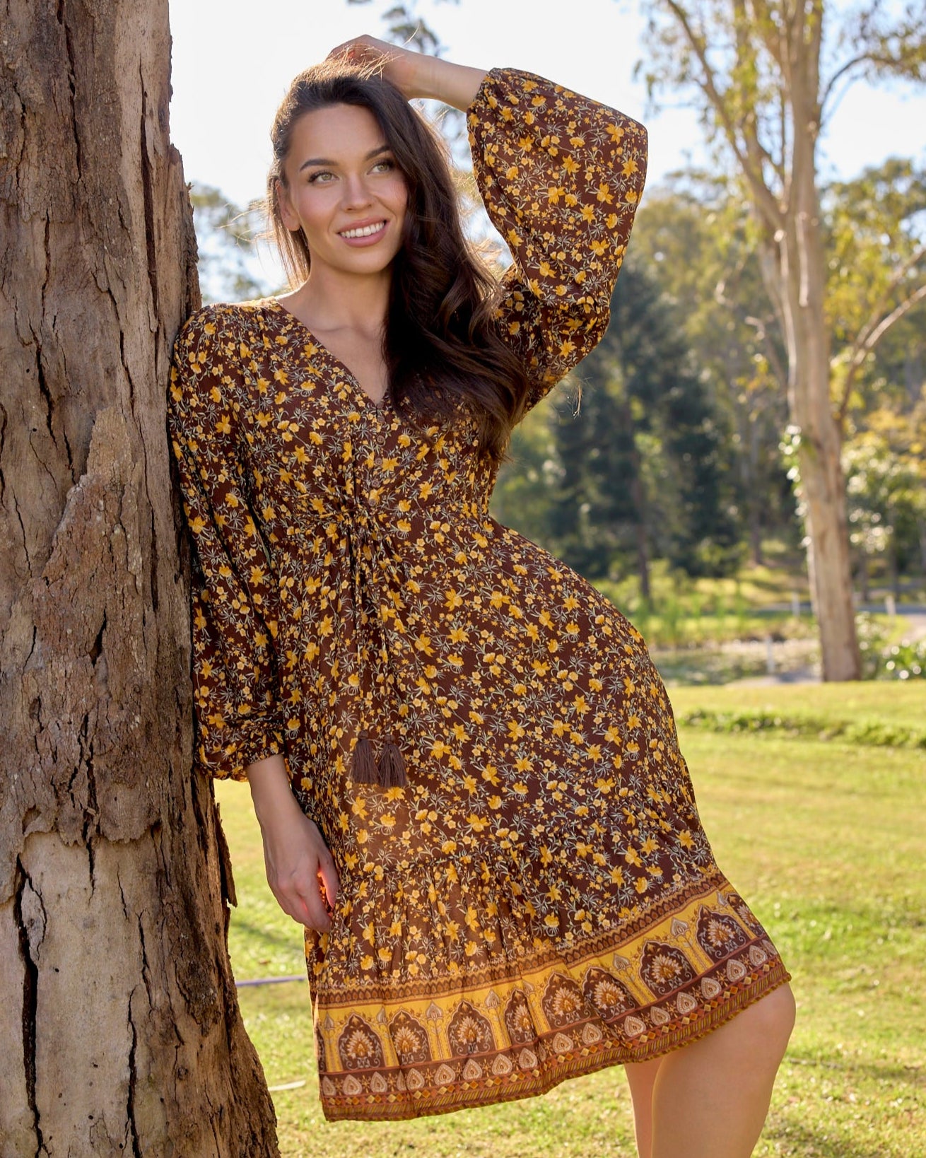 HARPER MINI DRESS MARMALADE SKIES