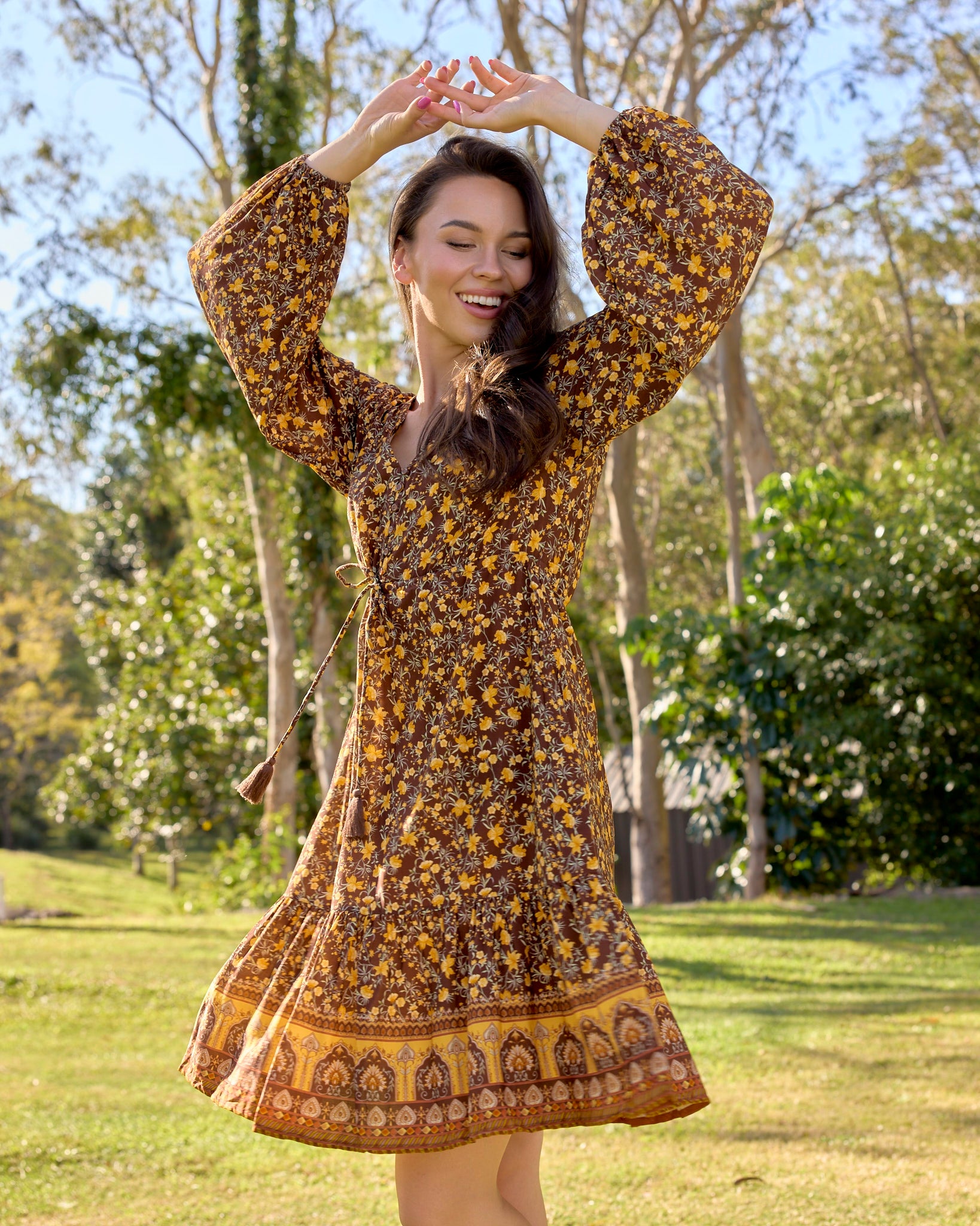 HARPER MINI DRESS MARMALADE SKIES
