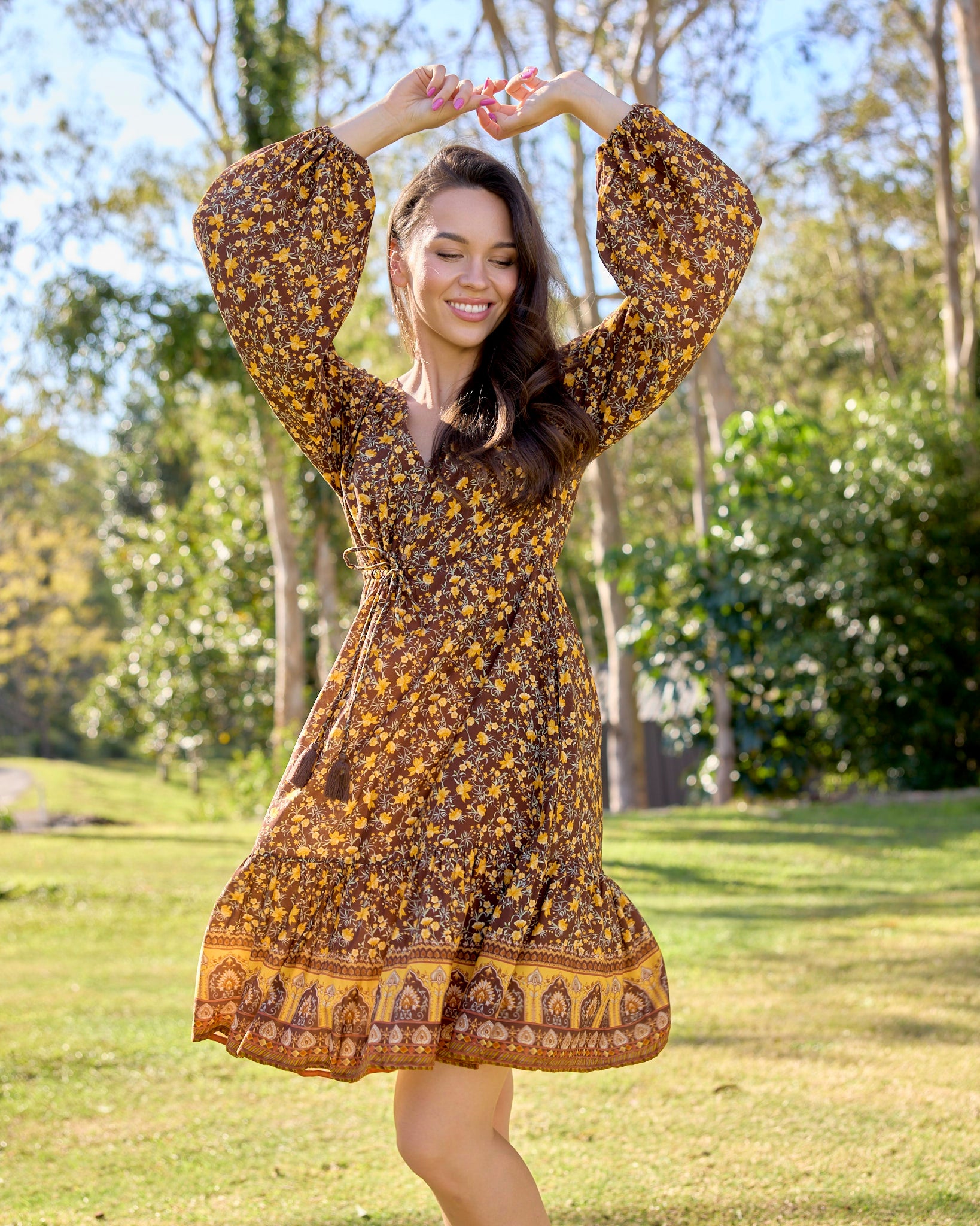 HARPER MINI DRESS MARMALADE SKIES