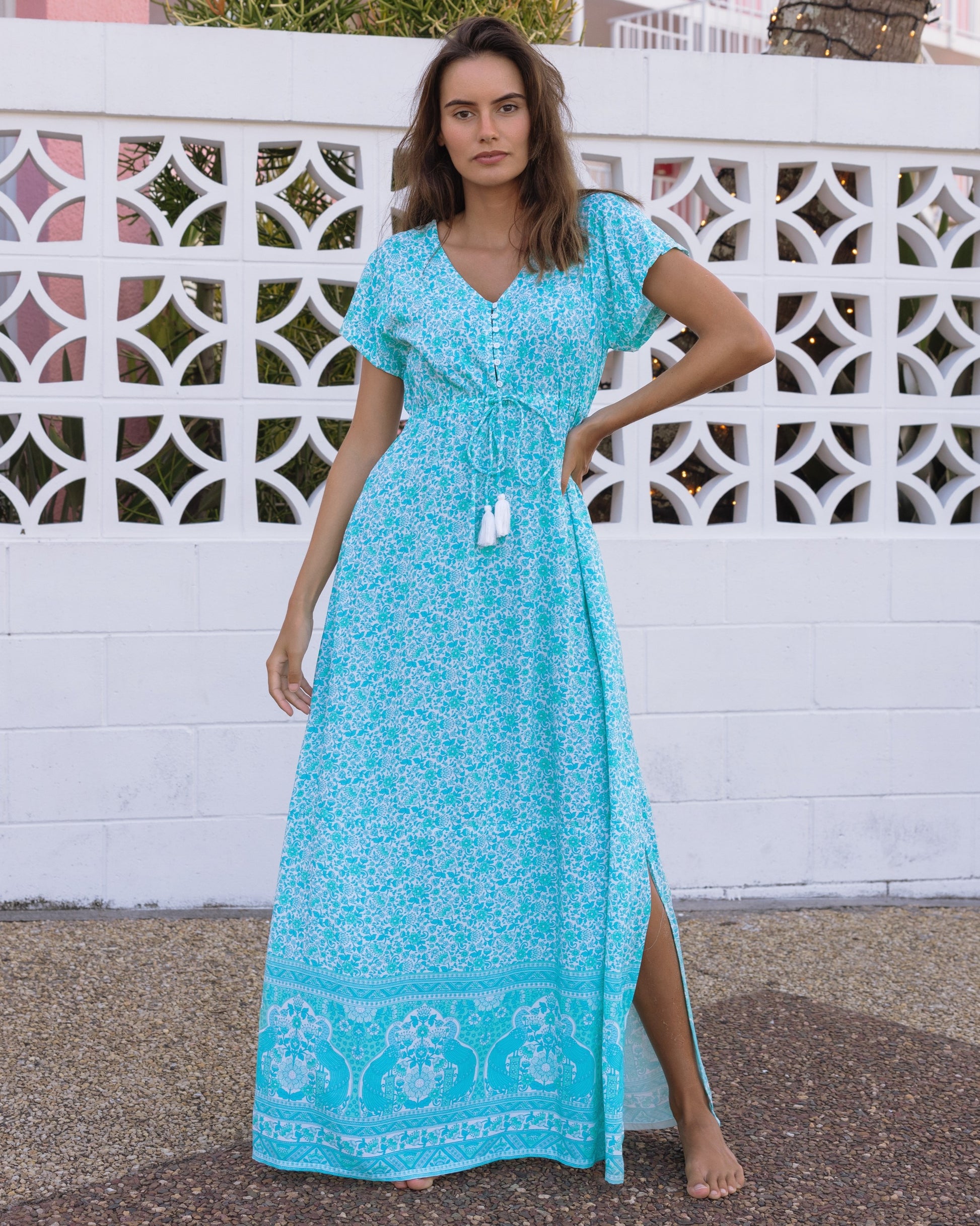 RHIANNON MAXI DRESS SEA MIST