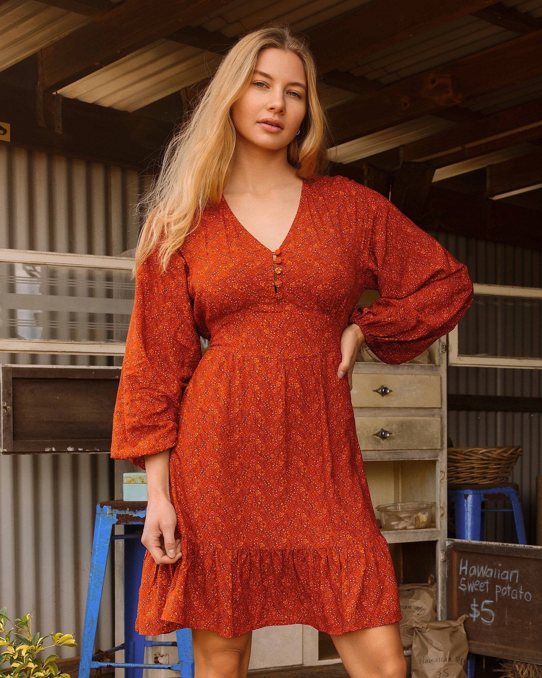 JAYA MINI DRESS PUMPKIN SPICE