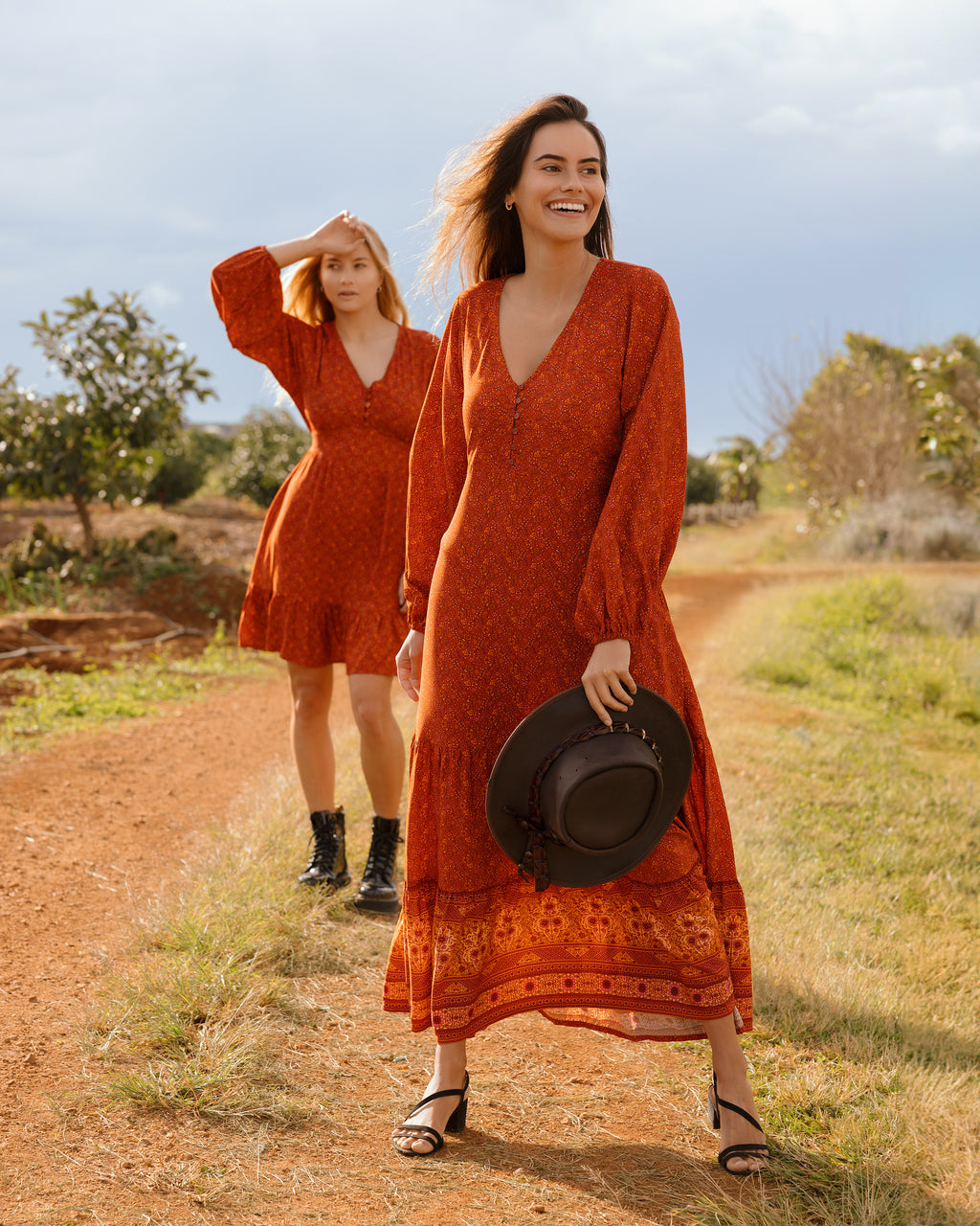 SIENNA MAXI DRESS PUMPKIN SPICE