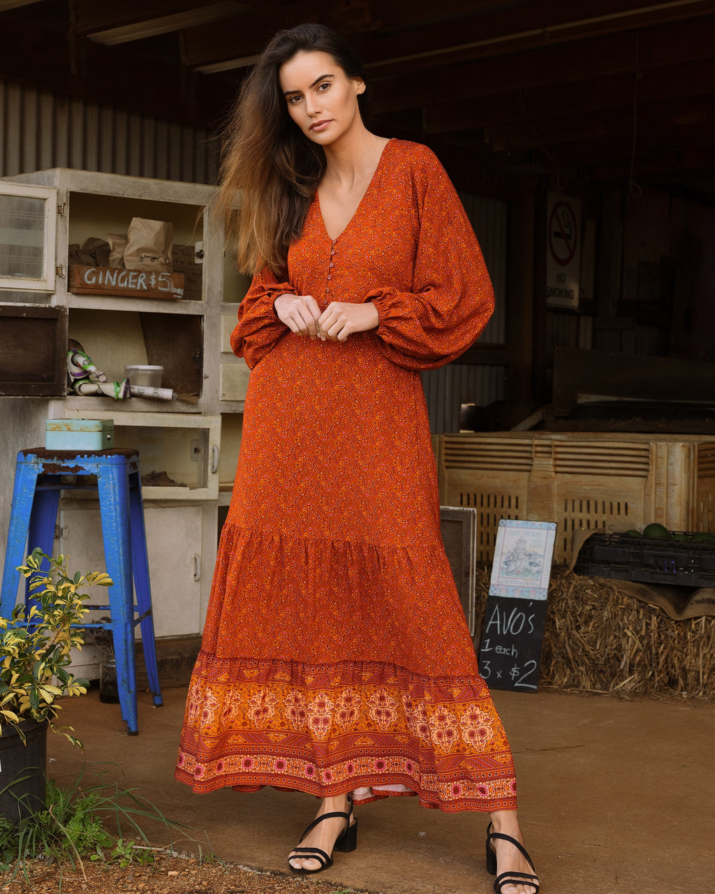 SIENNA MAXI DRESS PUMPKIN SPICE