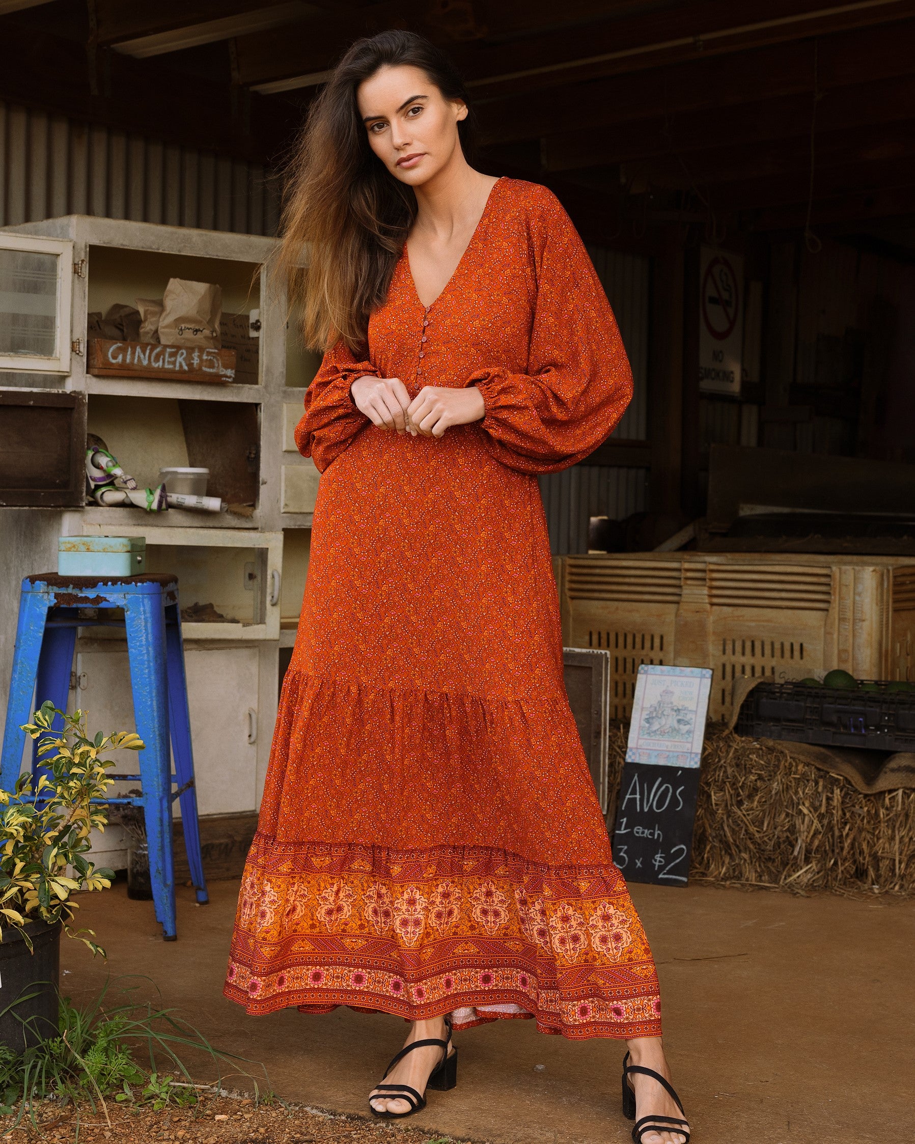 SIENNA MAXI DRESS PUMPKIN SPICE