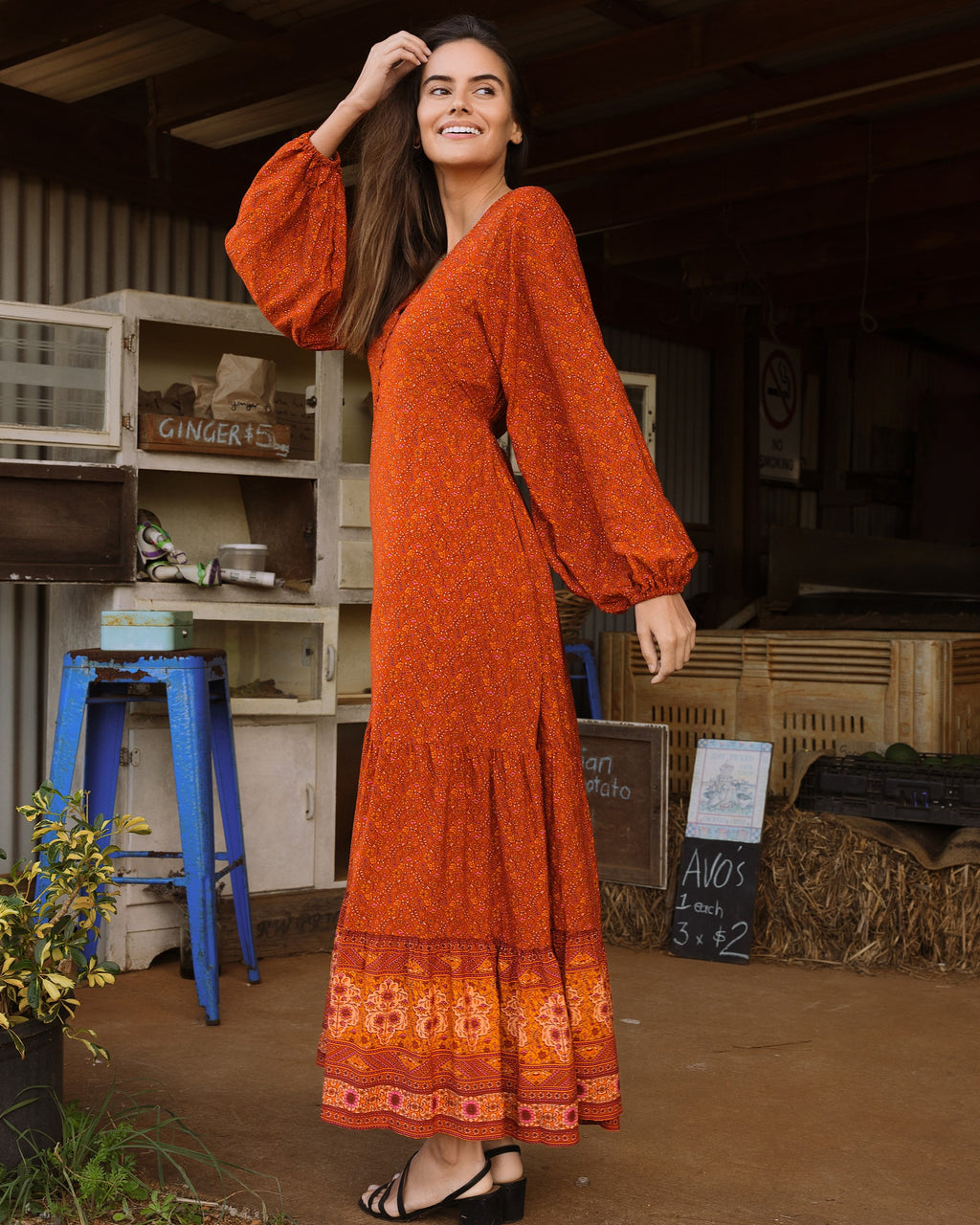 SIENNA MAXI DRESS PUMPKIN SPICE