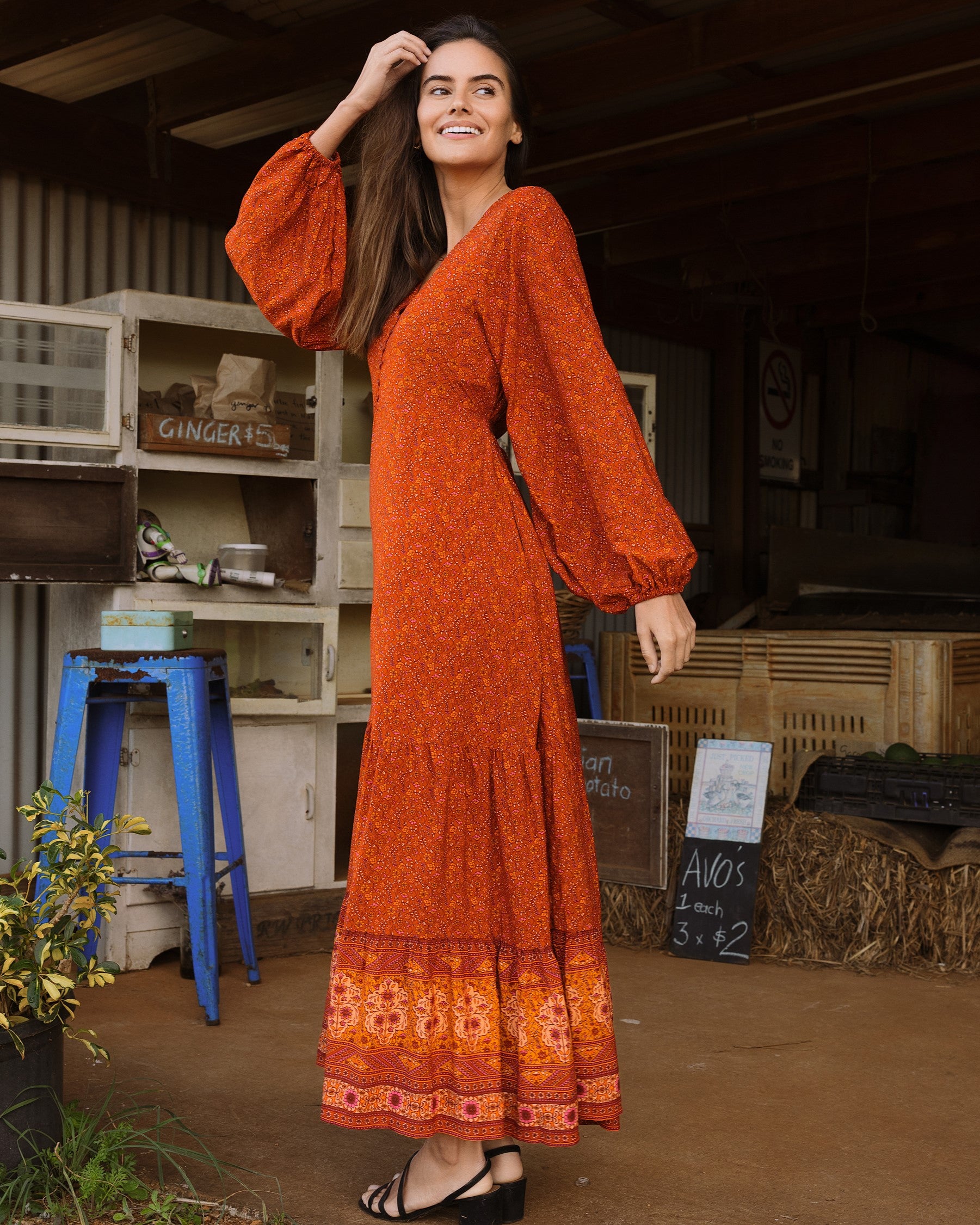 SIENNA MAXI DRESS PUMPKIN SPICE