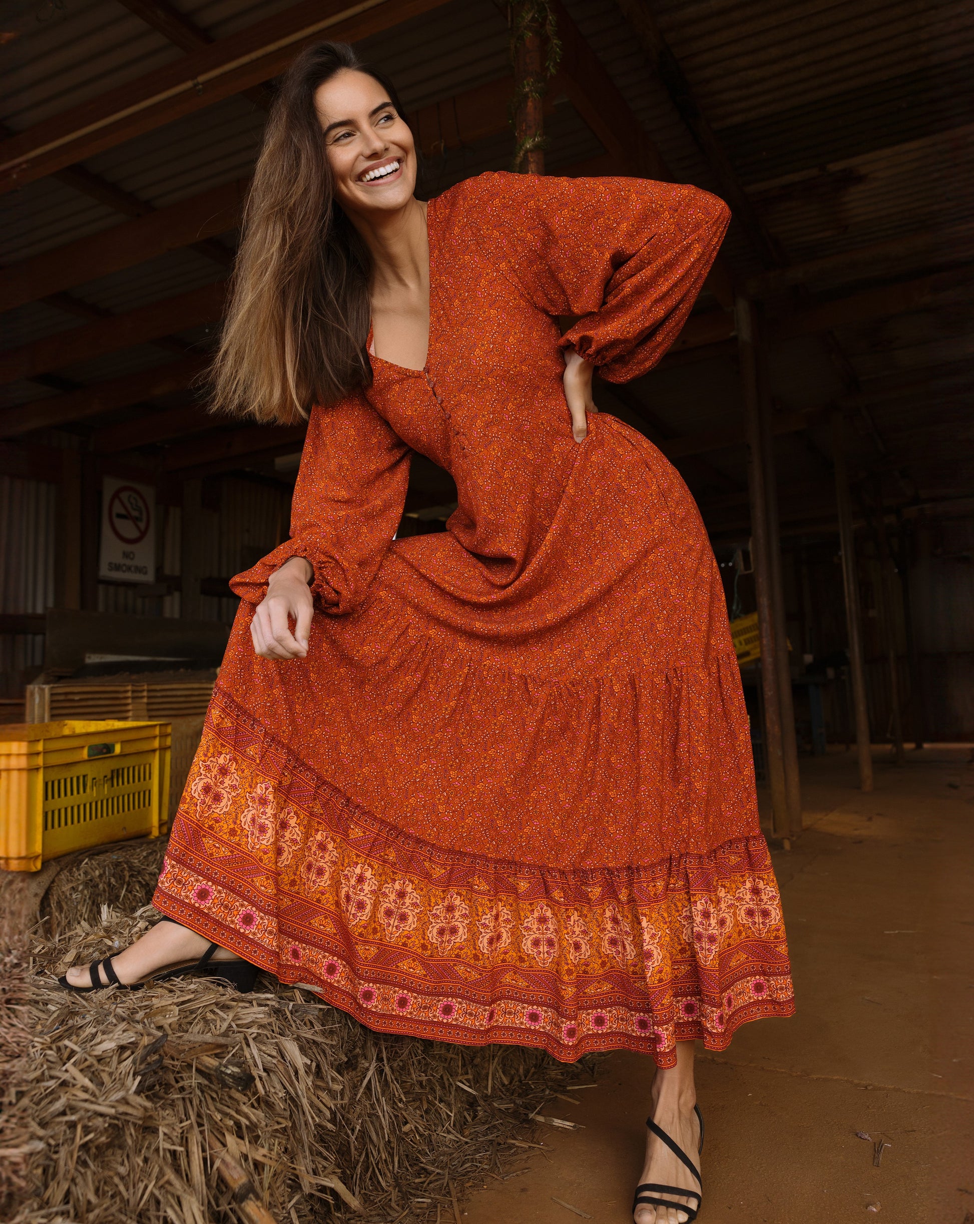 SIENNA MAXI DRESS PUMPKIN SPICE