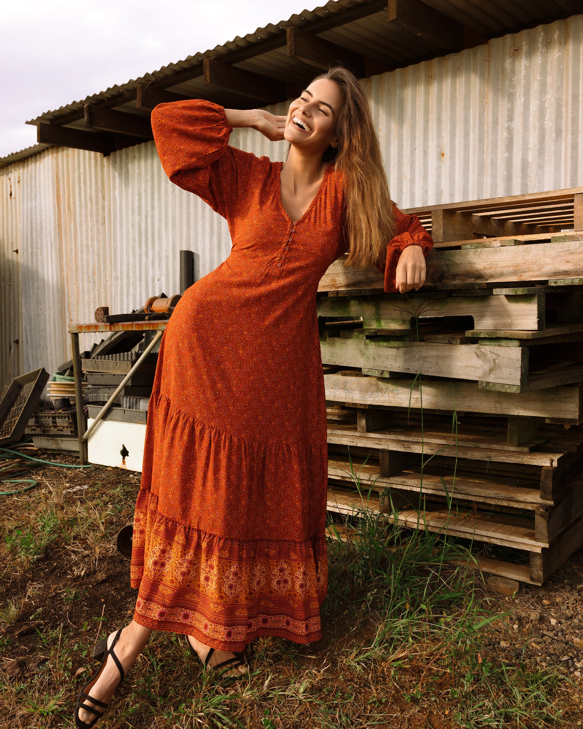 SIENNA MAXI DRESS PUMPKIN SPICE