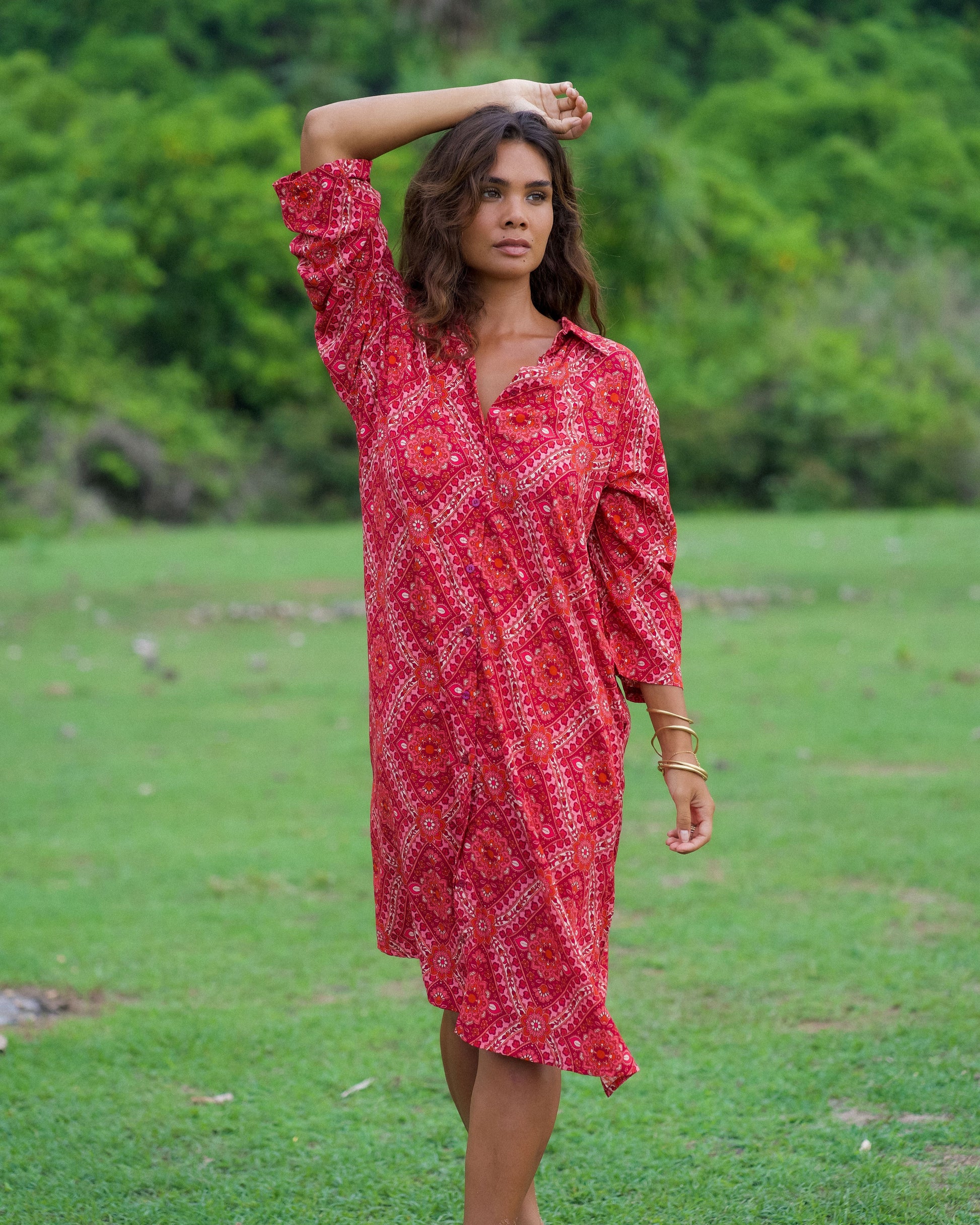 RETREAT MIDI DRESS CHERRY RIPE