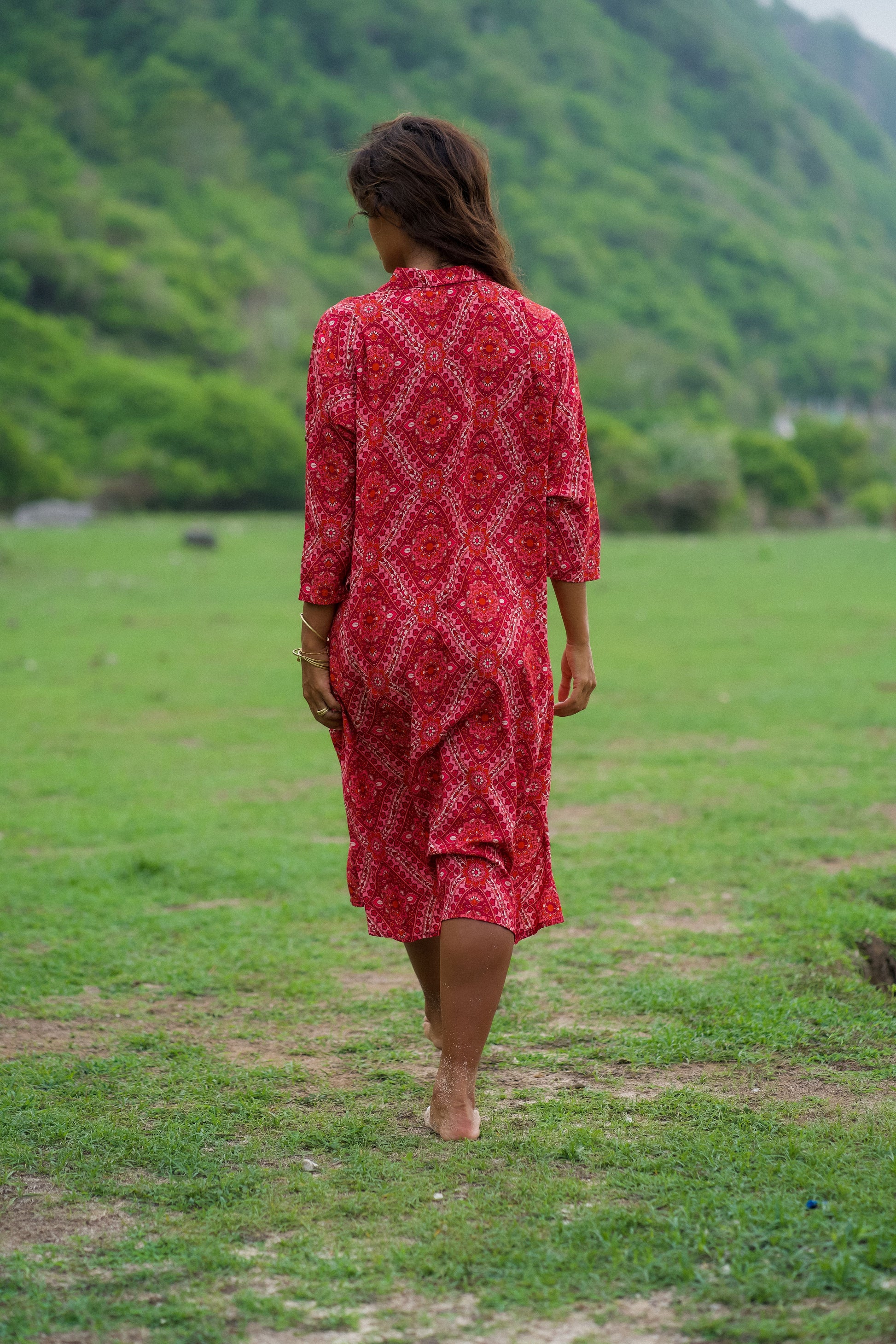 RETREAT MIDI DRESS CHERRY RIPE