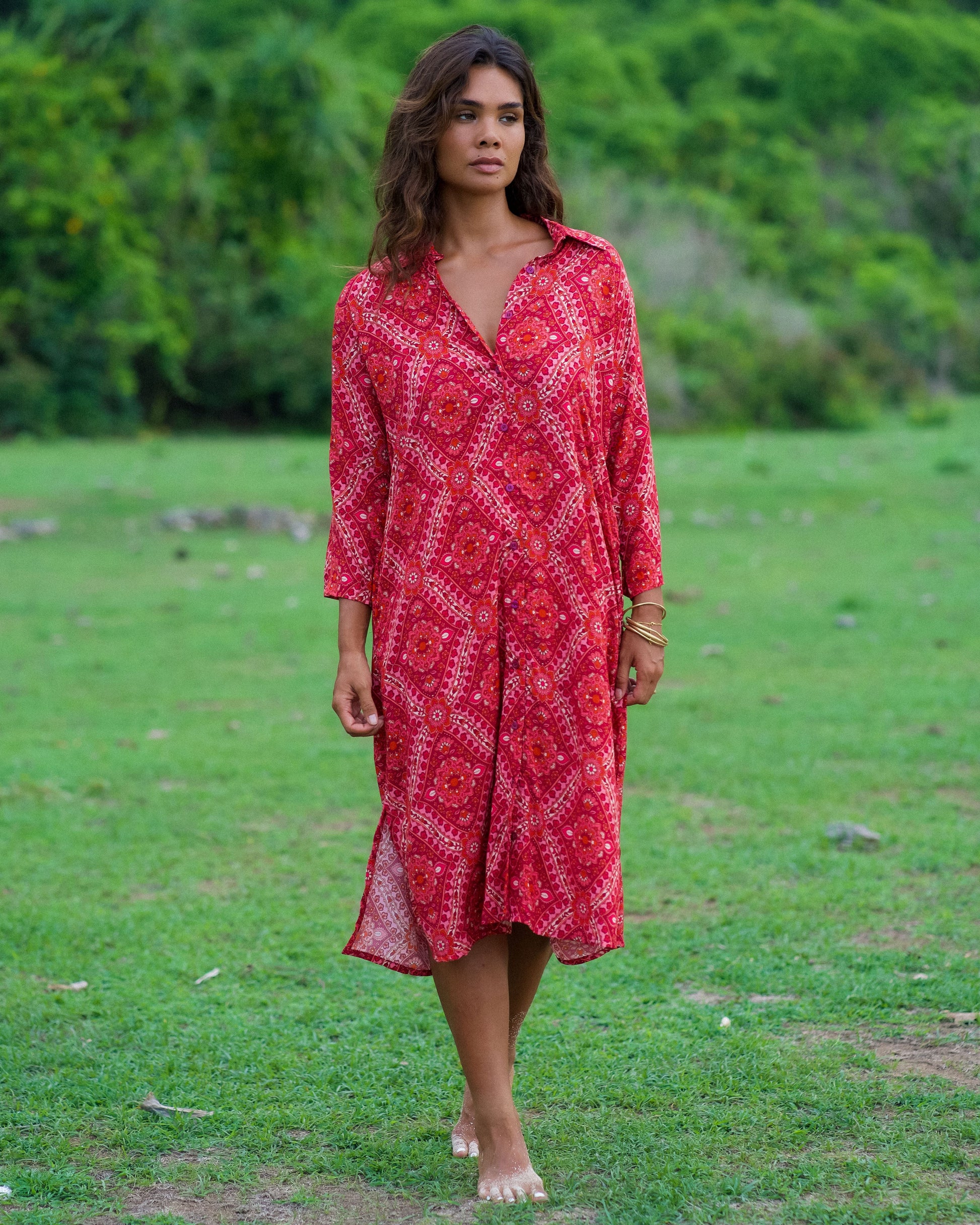 RETREAT MIDI DRESS CHERRY RIPE