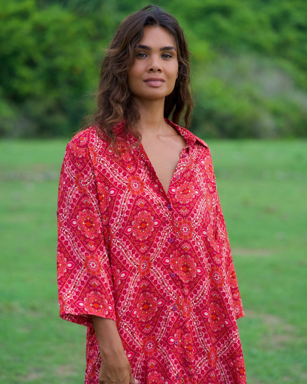 RETREAT MIDI DRESS CHERRY RIPE