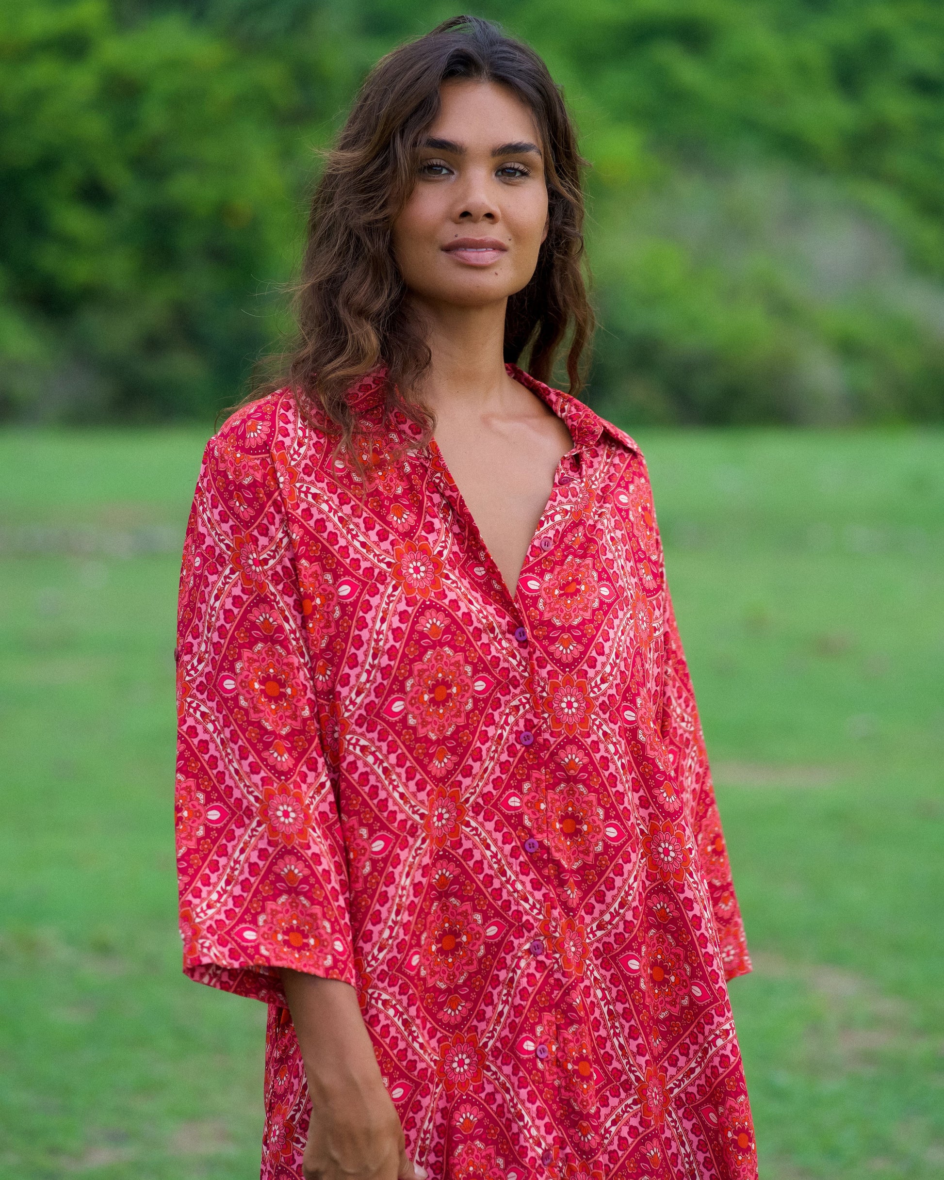 RETREAT MIDI DRESS CHERRY RIPE