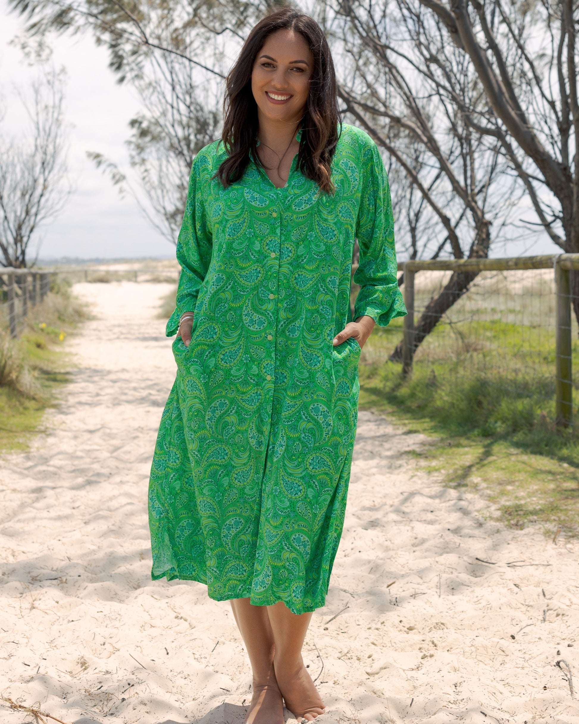 RETREAT MIDI DRESS LIME CORDIAL