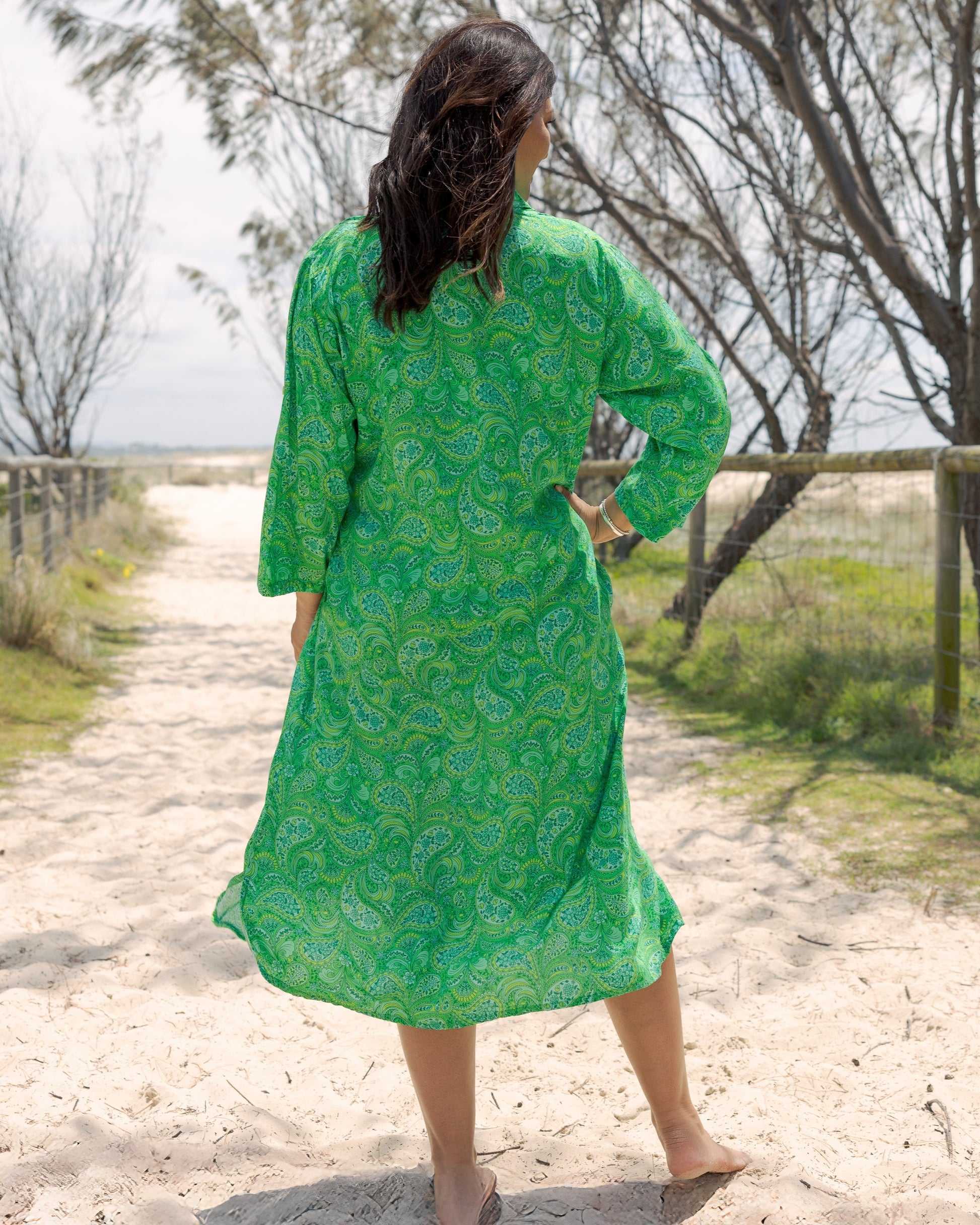 RETREAT MIDI DRESS LIME CORDIAL