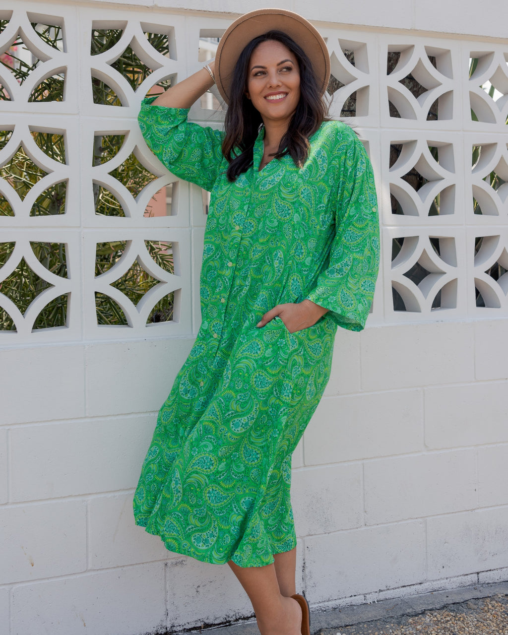 RETREAT MIDI DRESS LIME CORDIAL