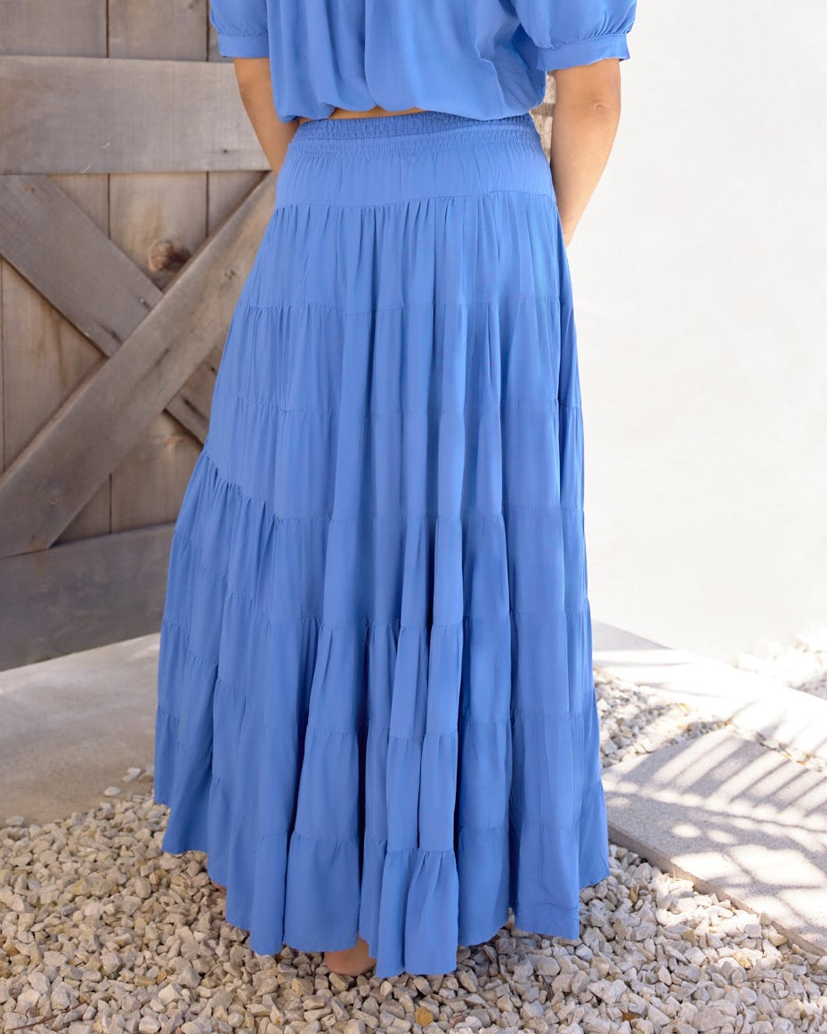 PENNY MAXI SKIRT PACIFIC BLUE