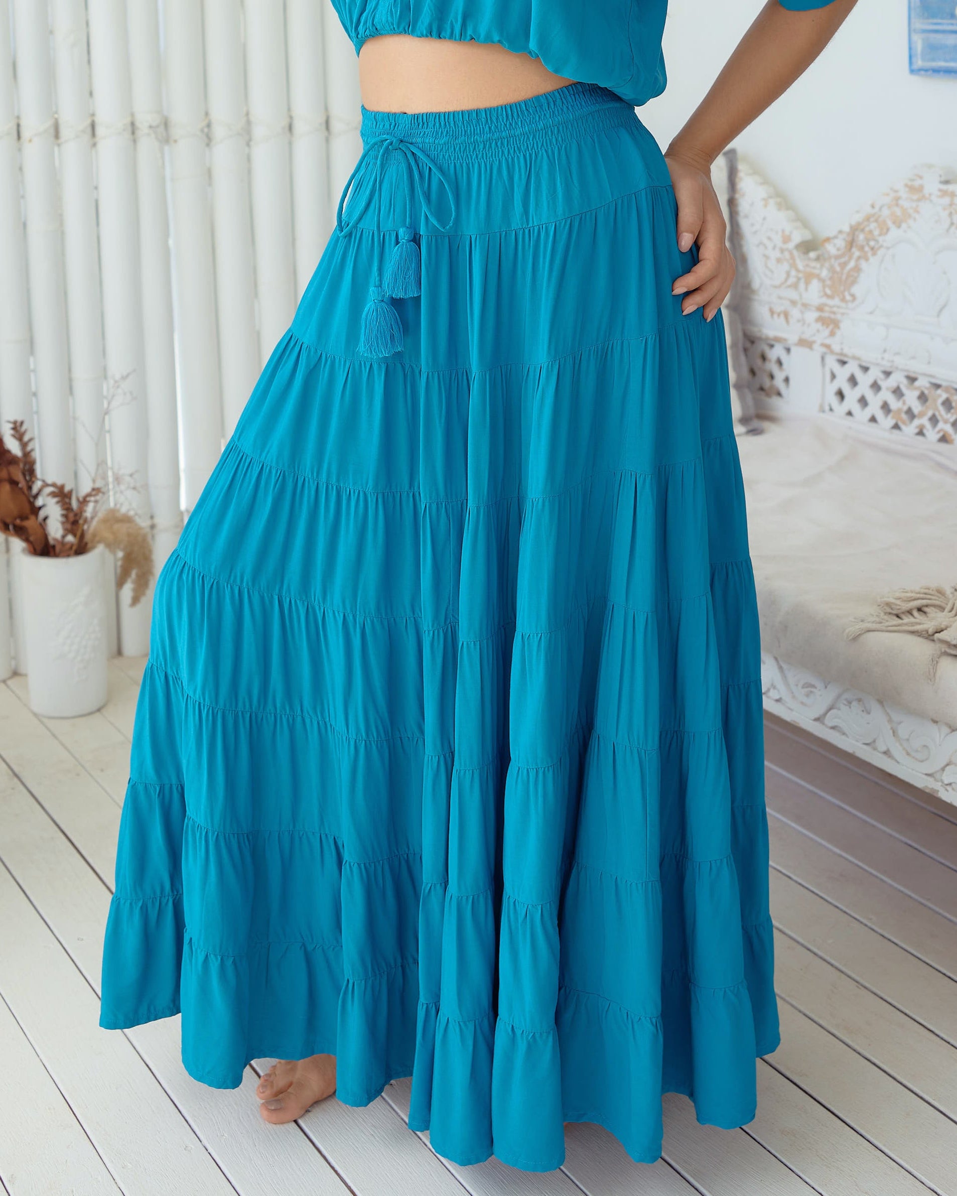 PENNY MAXI SKIRT PEACOCK